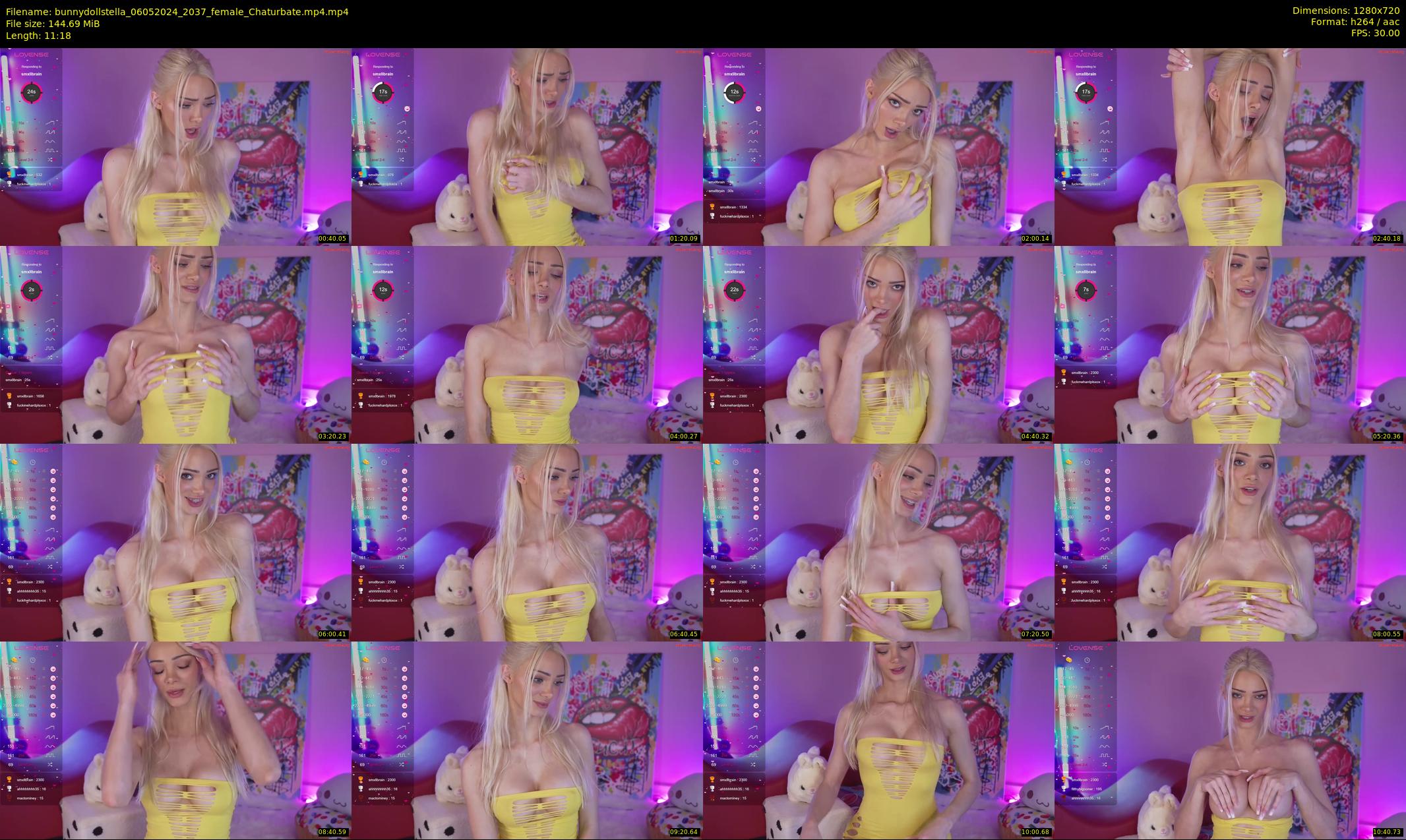 bunnydollstella — 12 minute Chaturbate female cam show recording, 720p, May 6, 2024