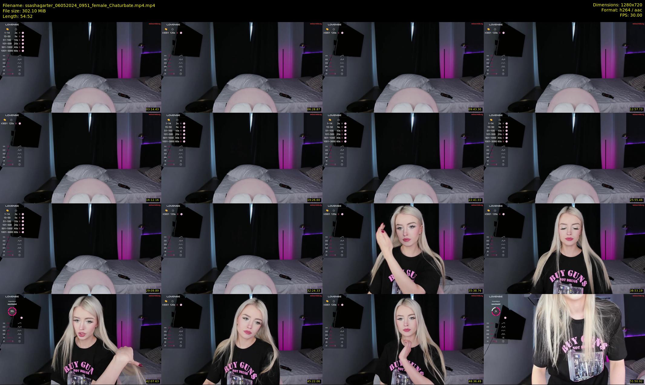 ssashagarter — 55 minute Chaturbate female cam show recording, 720p, May 6, 2024