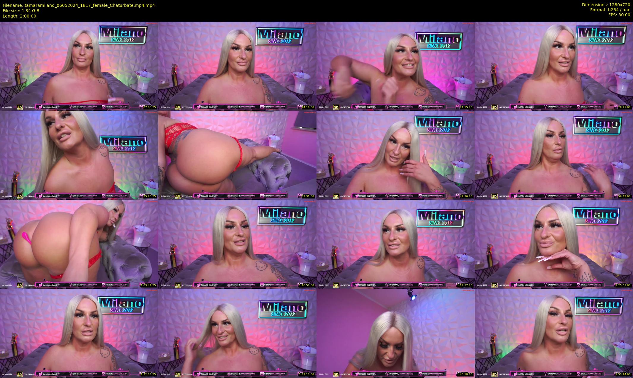 tamaramilano — 120 minute Chaturbate female cam show recording, 720p, May 6, 2024