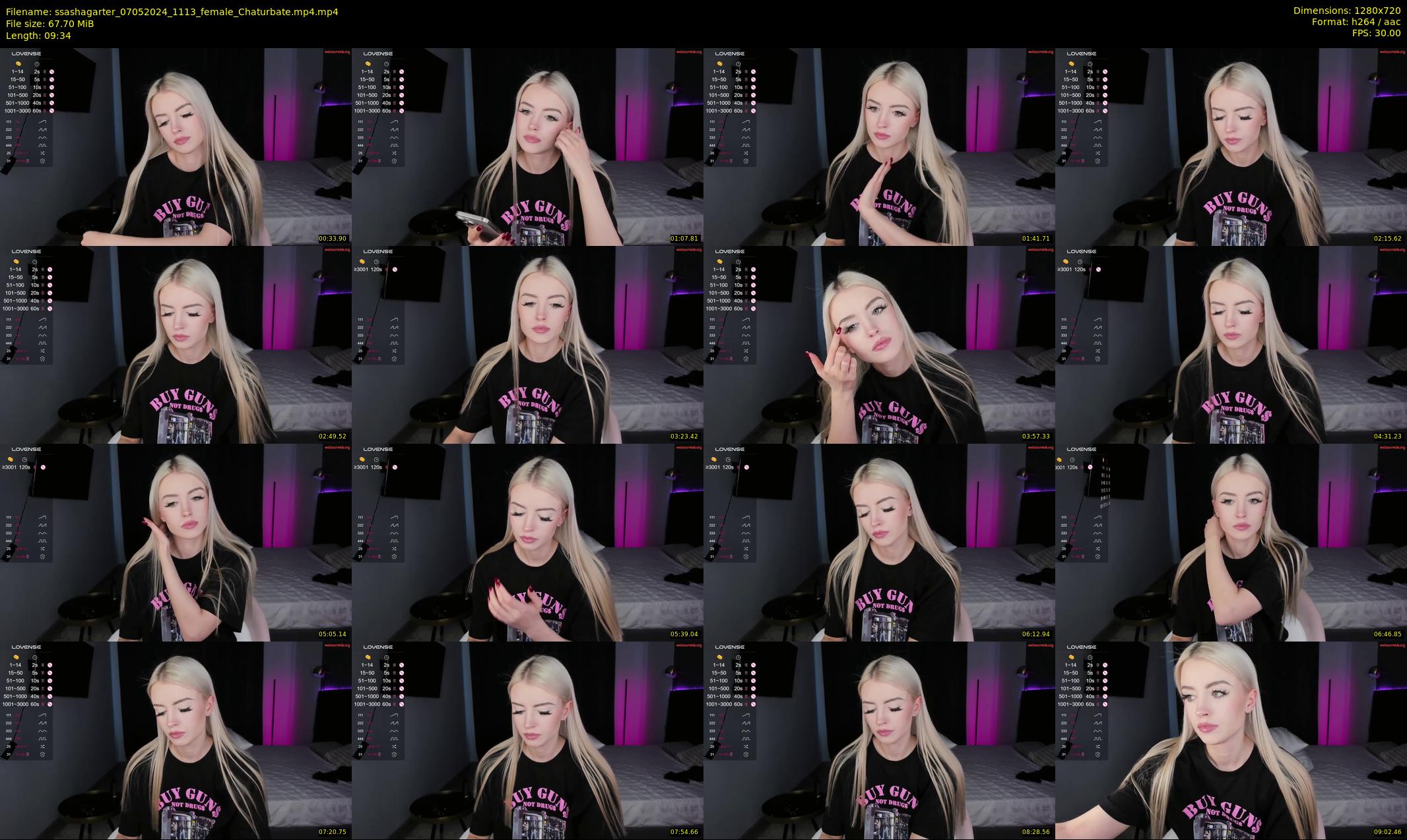 ssashagarter — 10 minute Chaturbate female cam show recording, 720p, May 7, 2024