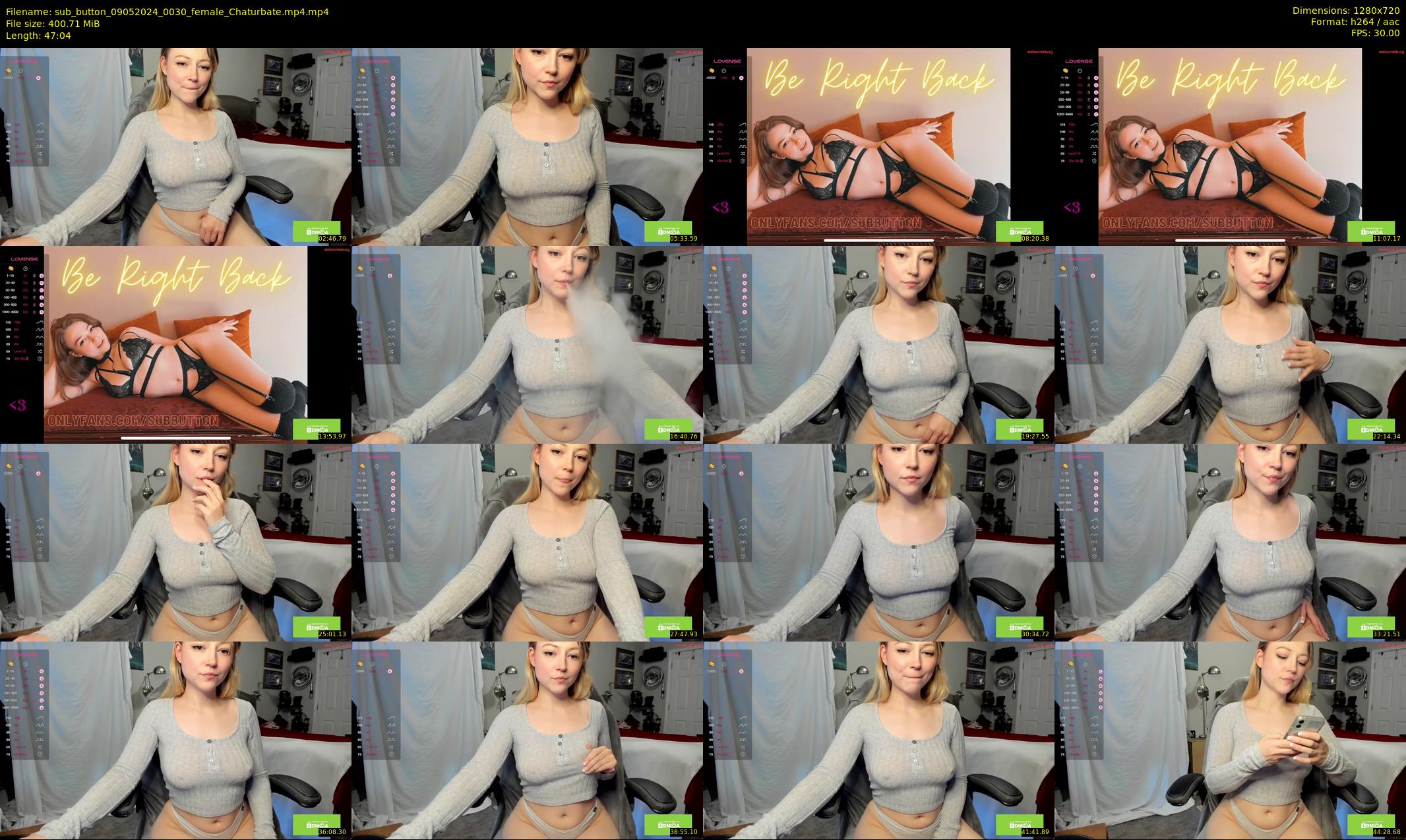 sub_button — 48 minute Chaturbate female cam show recording, 720p, May 9, 2024