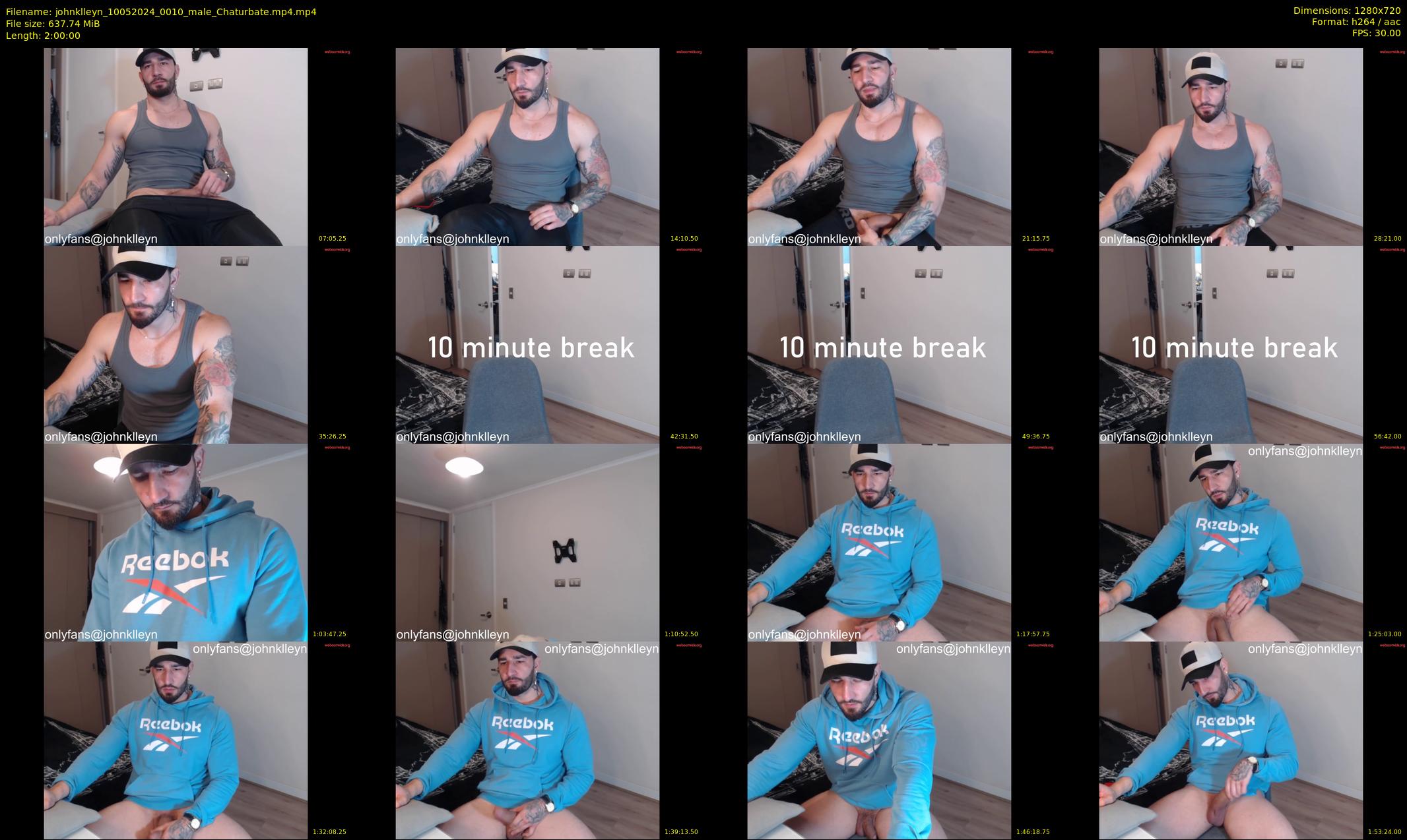johnklleyn — 120 minute Chaturbate male cam show recording, 720p, May 10, 2024