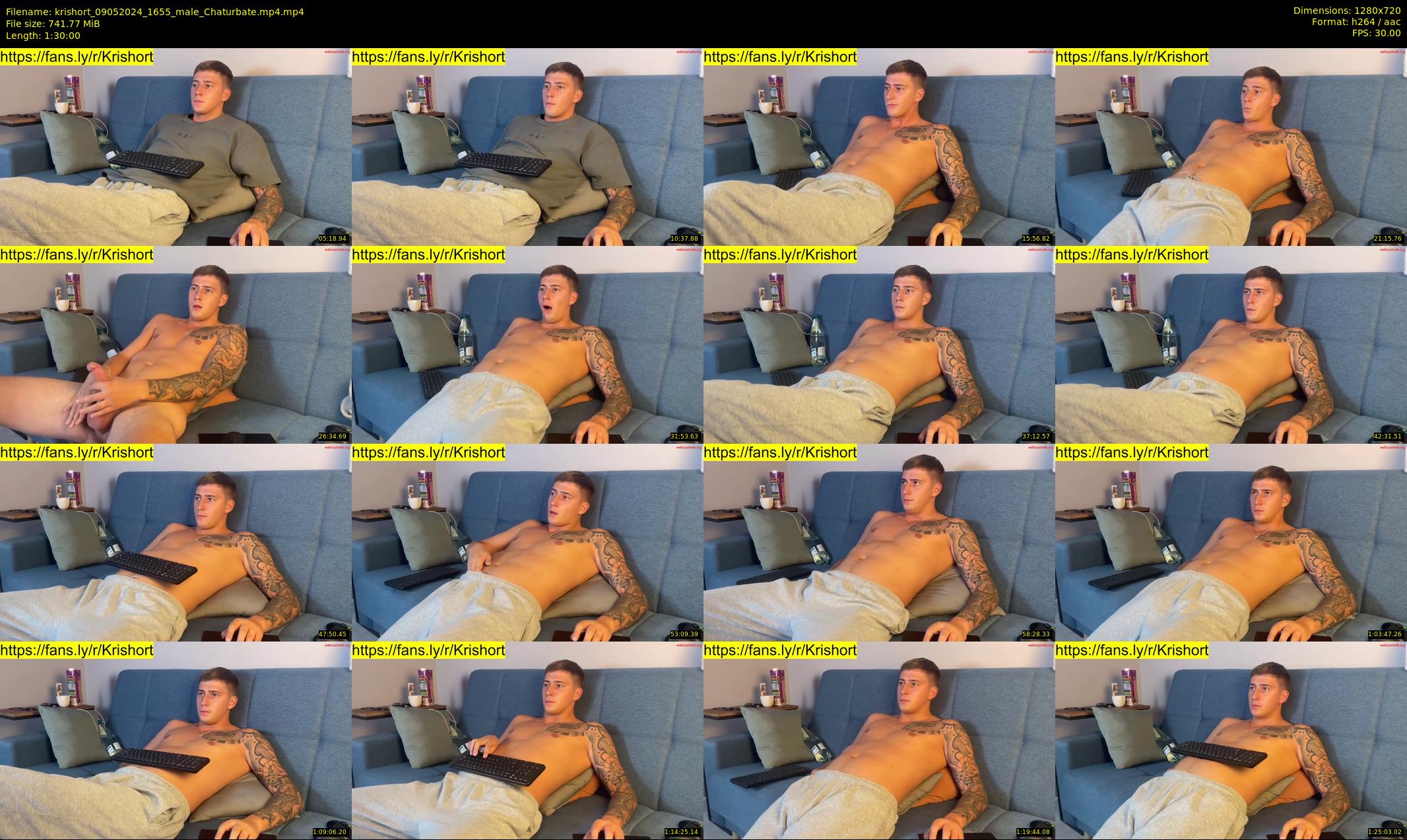 krishort — 90 minute Chaturbate male cam show recording, 720p, May 9, 2024