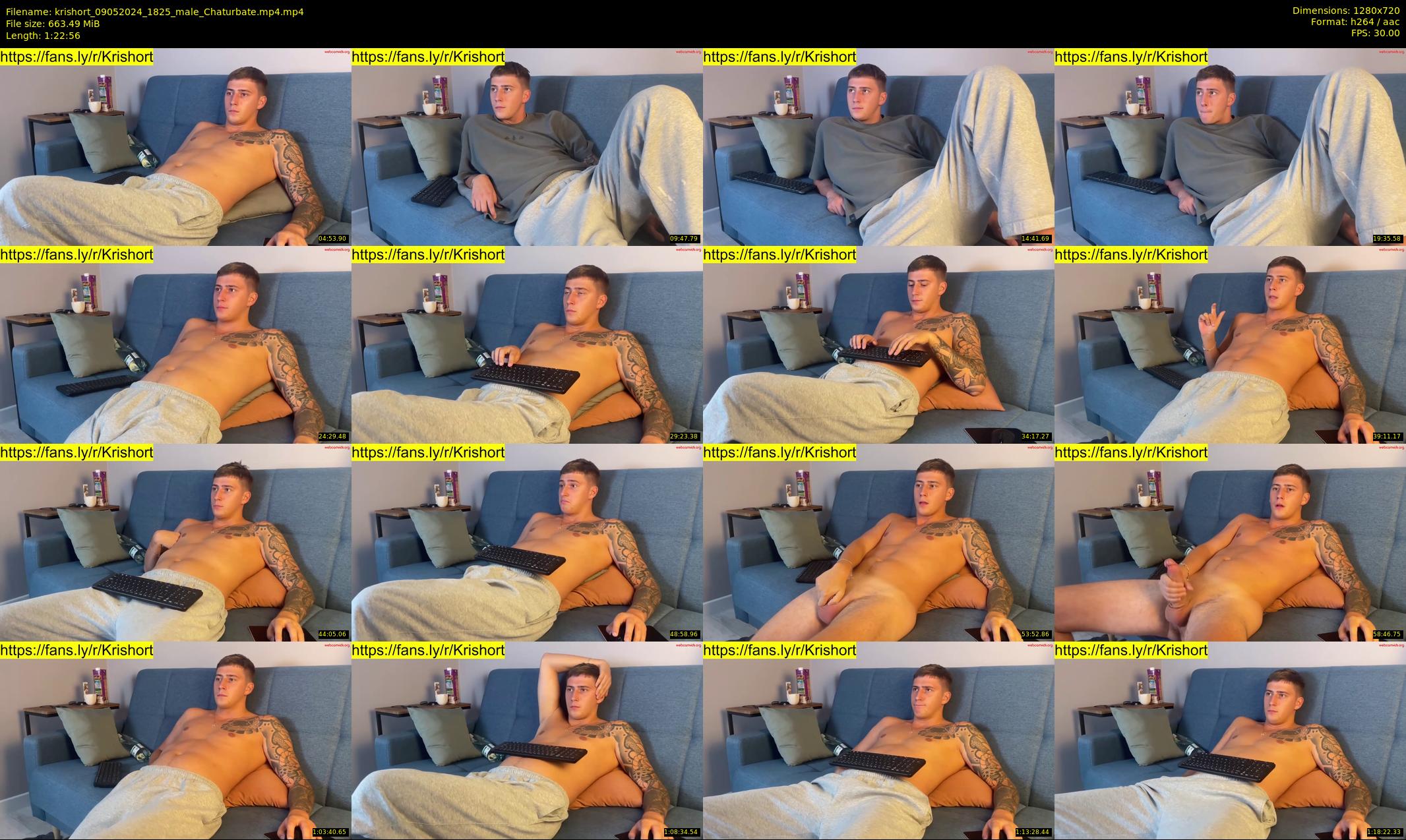 krishort — 83 minute Chaturbate male cam show recording, 720p, May 9, 2024