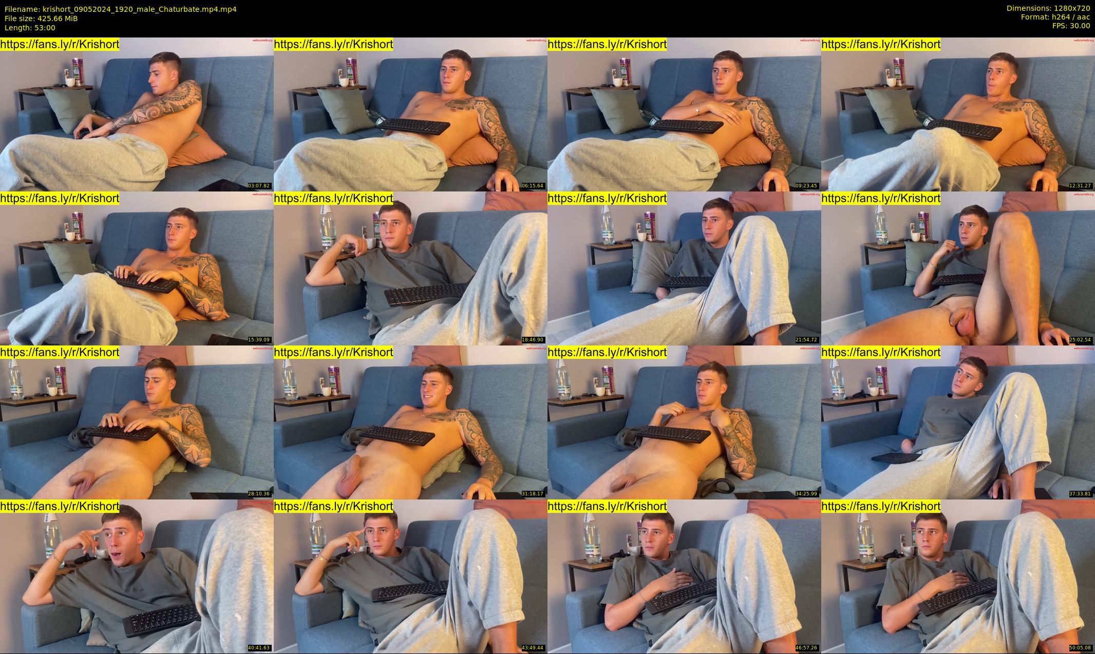 krishort — 53 minute Chaturbate male cam show recording, 720p, May 9, 2024