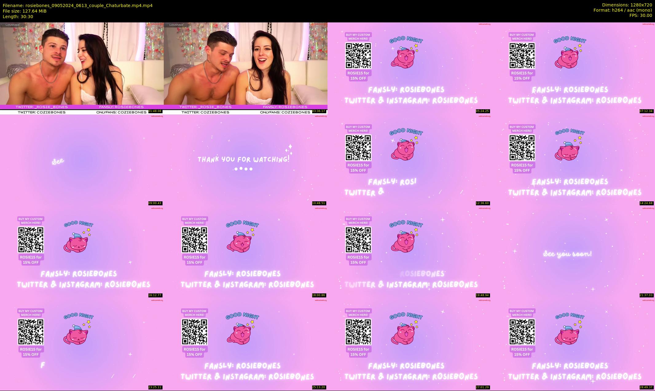rosiebones — 31 minute Chaturbate female cam show recording, 720p, May 9, 2024
