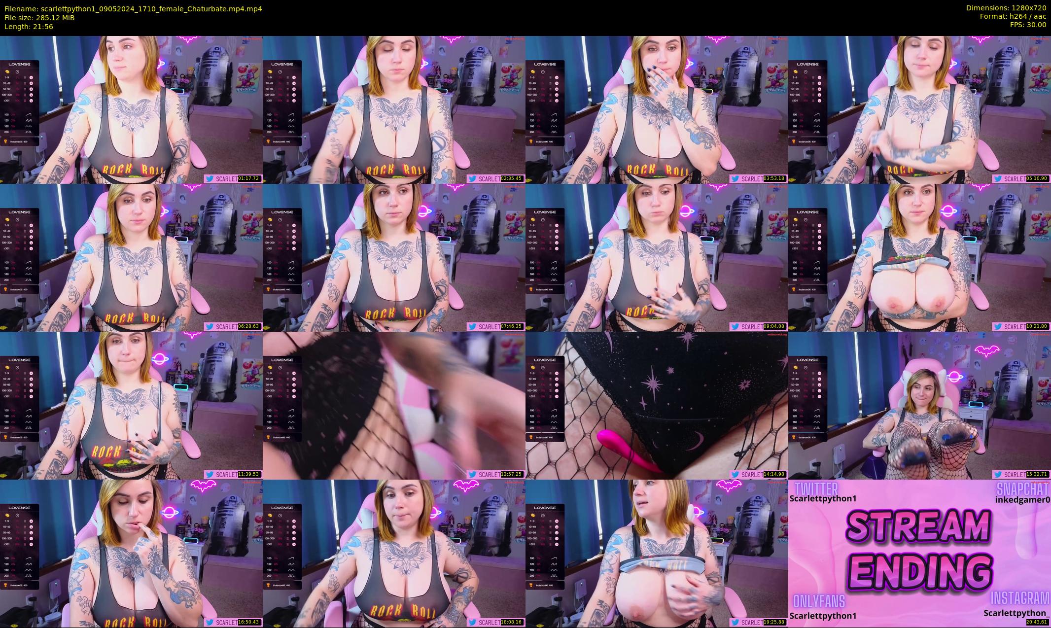 scarlettpython1 — 22 minute Chaturbate female cam show recording, 720p, May 9, 2024