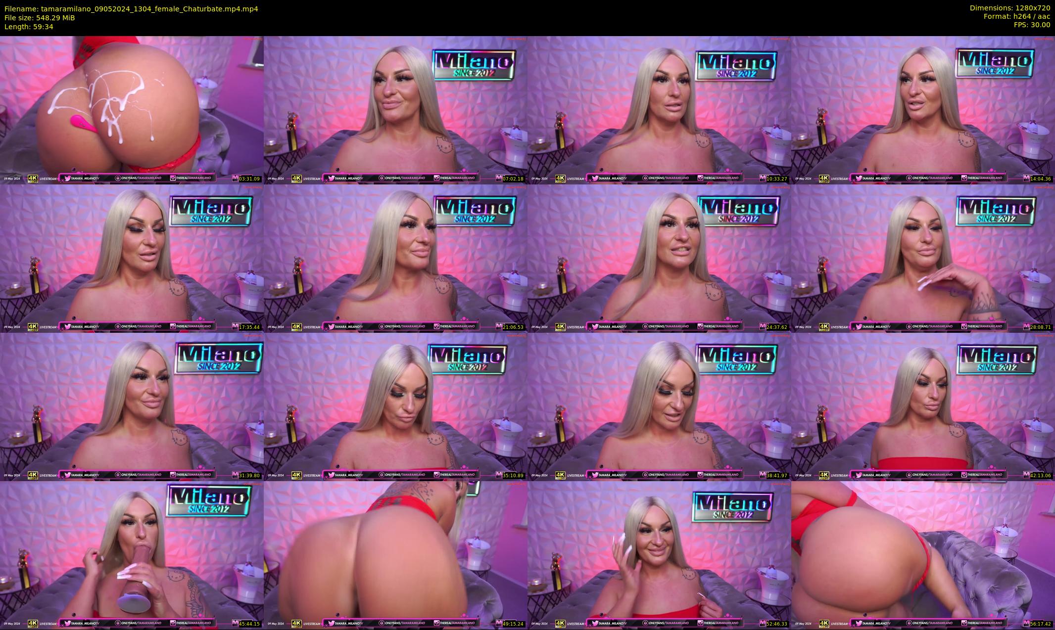 tamaramilano — 60 minute Chaturbate female cam show recording, 720p, May 9, 2024