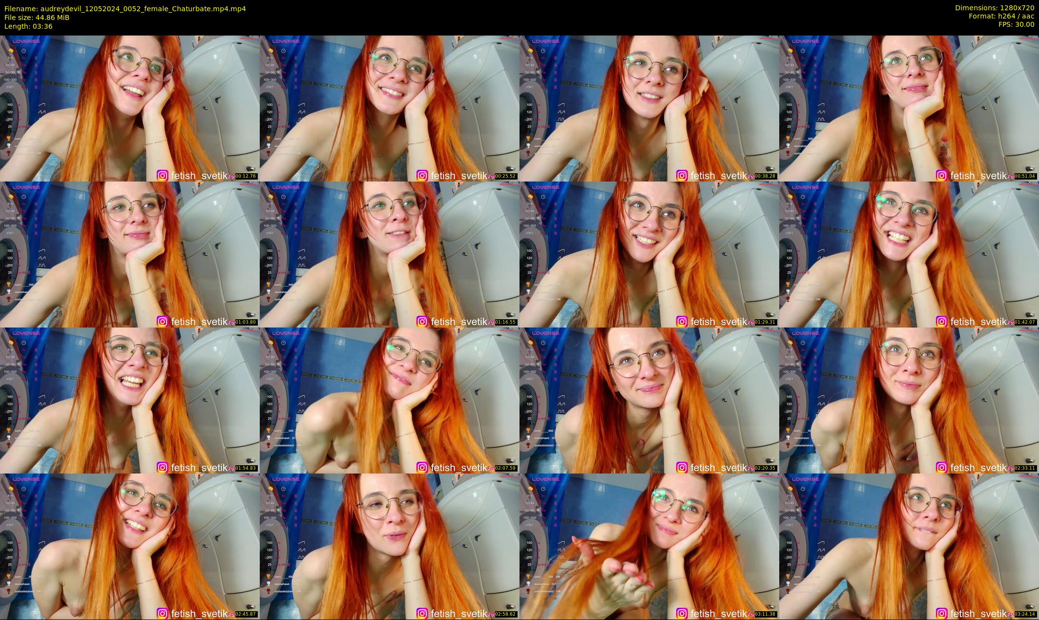 audreydevil — 4 minute Chaturbate female cam show recording, 720p, May 12, 2024