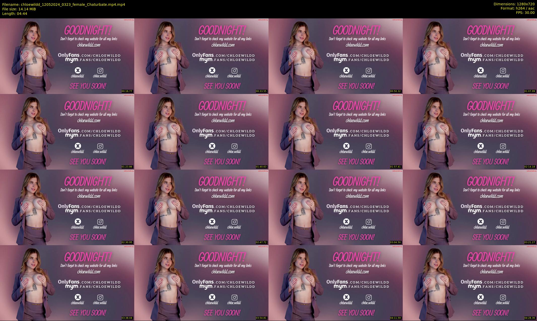 chloewildd — 5 minute Chaturbate female cam show recording, 720p, May 12, 2024
