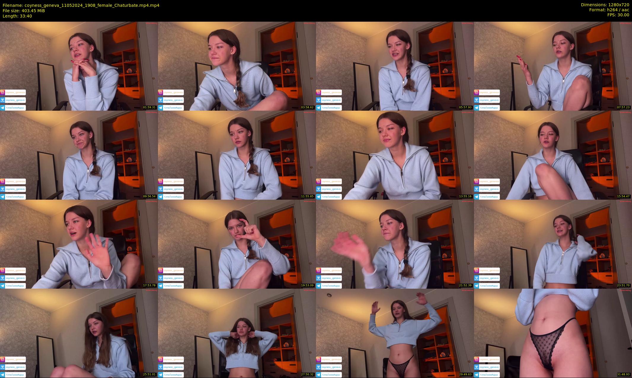 coyness_geneva — 34 minute Chaturbate female cam show recording, 720p, May 11, 2024