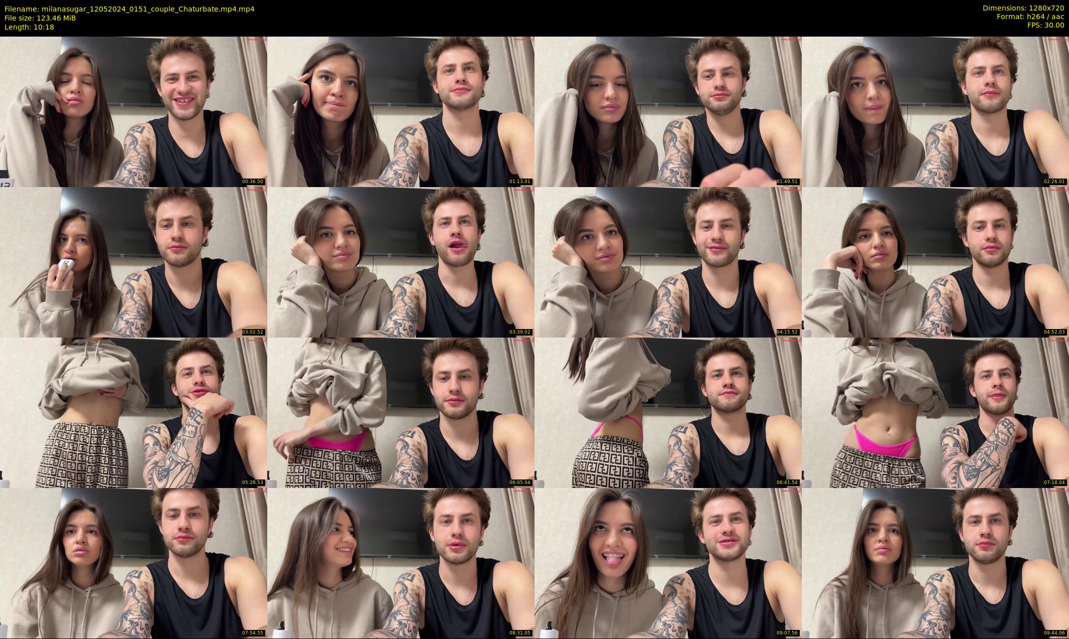 milanasugar — 11 minute Chaturbate couple cam show recording, 720p, May 12, 2024