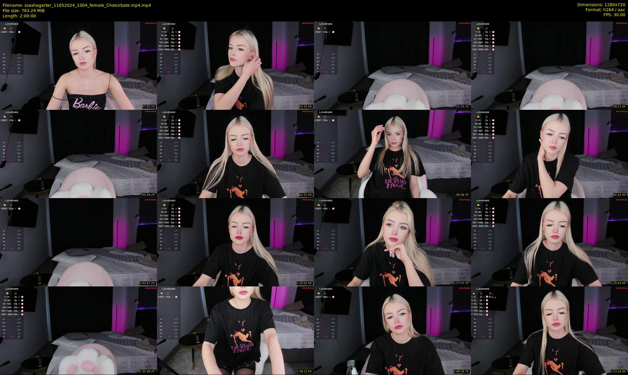 ssashagarter — 120 minute Chaturbate female cam show recording, 720p, May 11, 2024