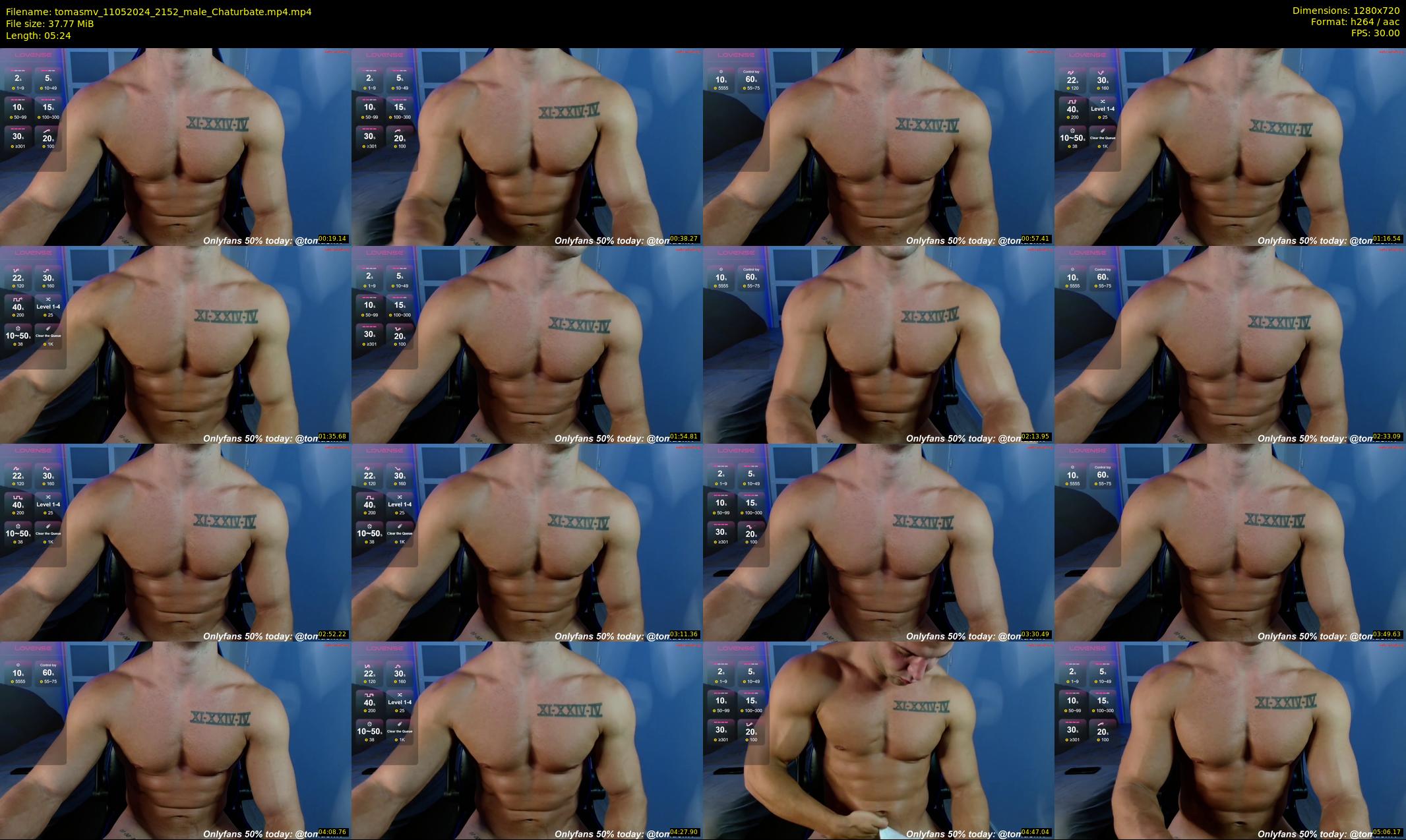 tomasmv — 6 minute Chaturbate male cam show recording, 720p, May 11, 2024