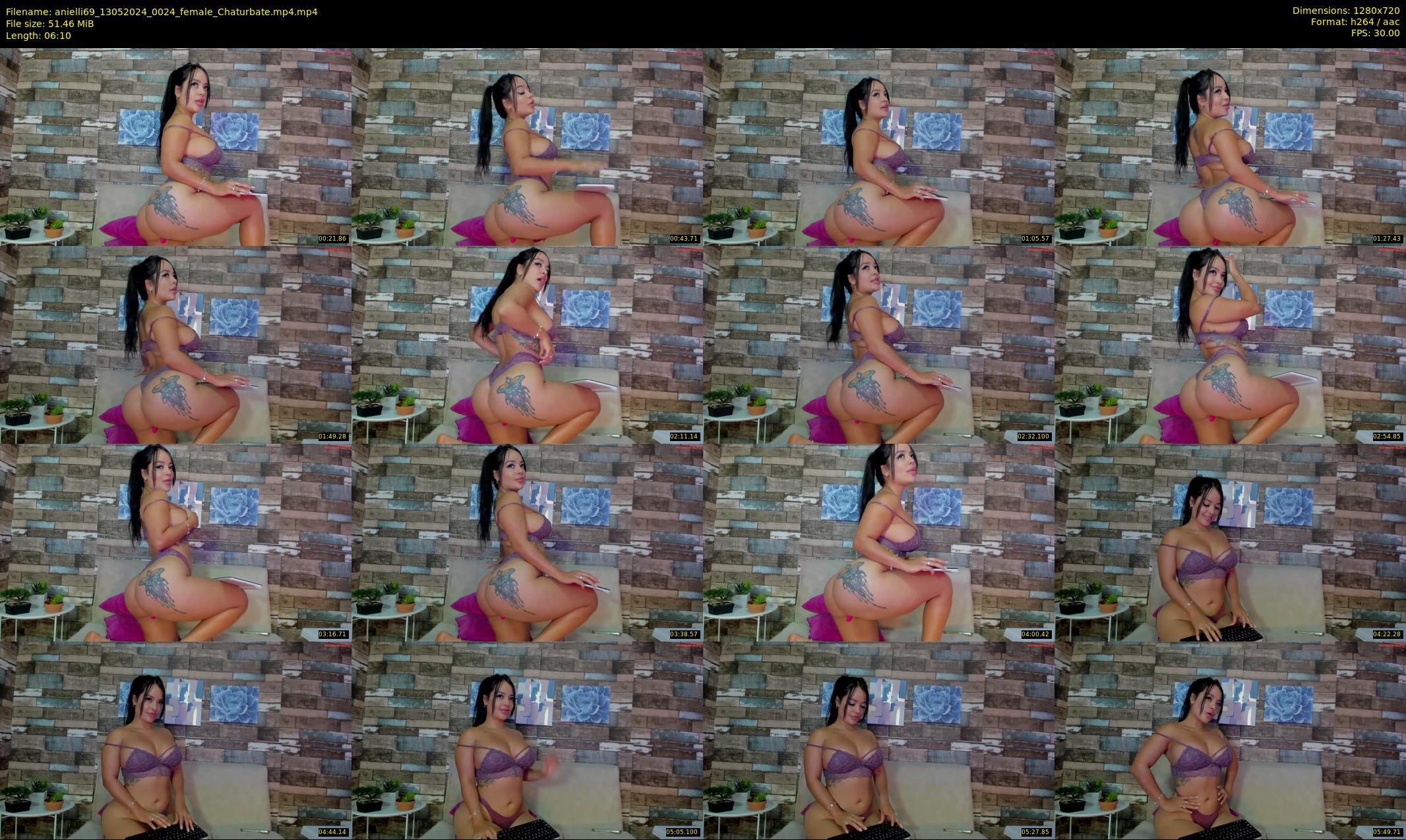 anielli69 — 7 minute Chaturbate female cam show recording, 720p, May 13, 2024