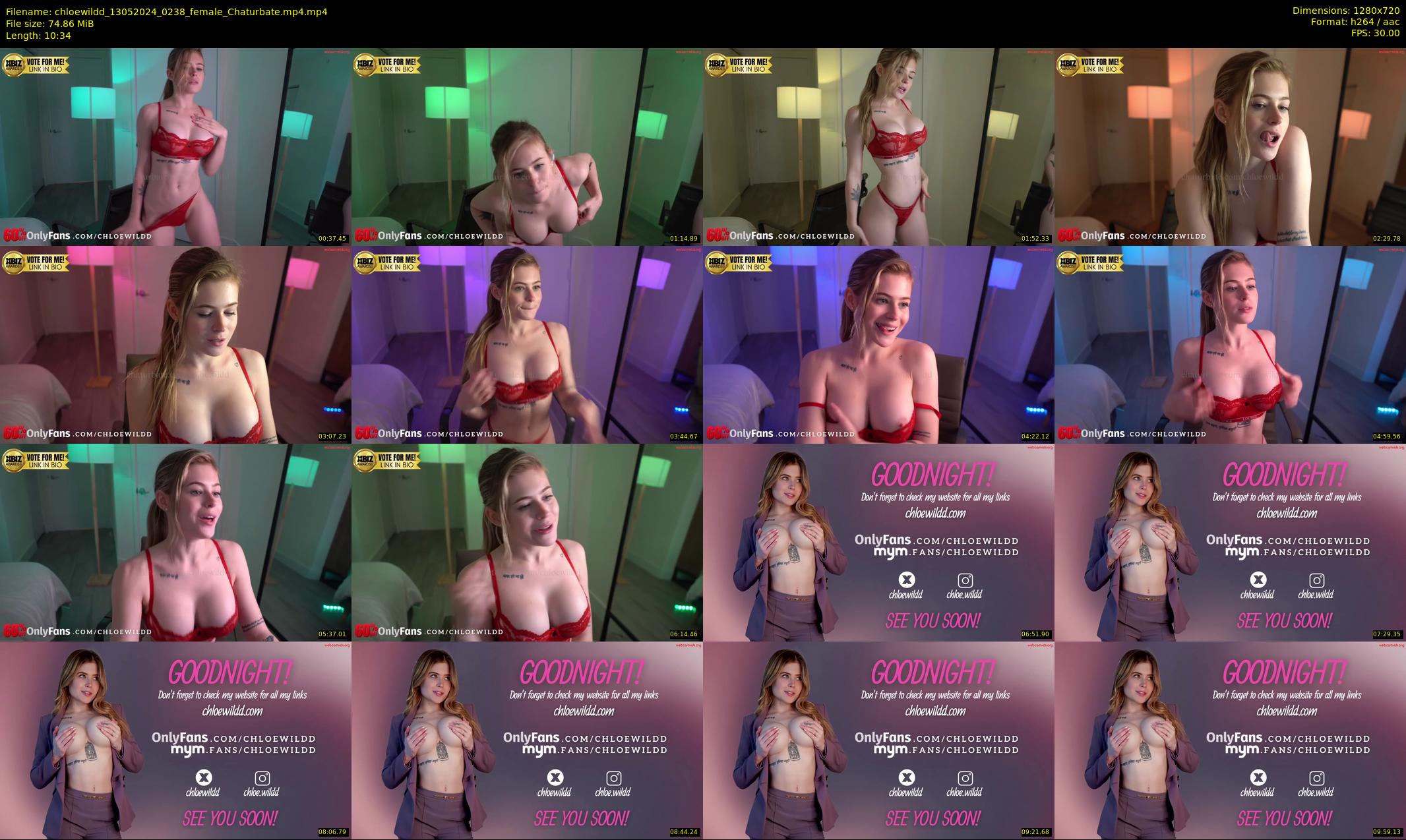 chloewildd — 11 minute Chaturbate female cam show recording, 720p, May 13, 2024