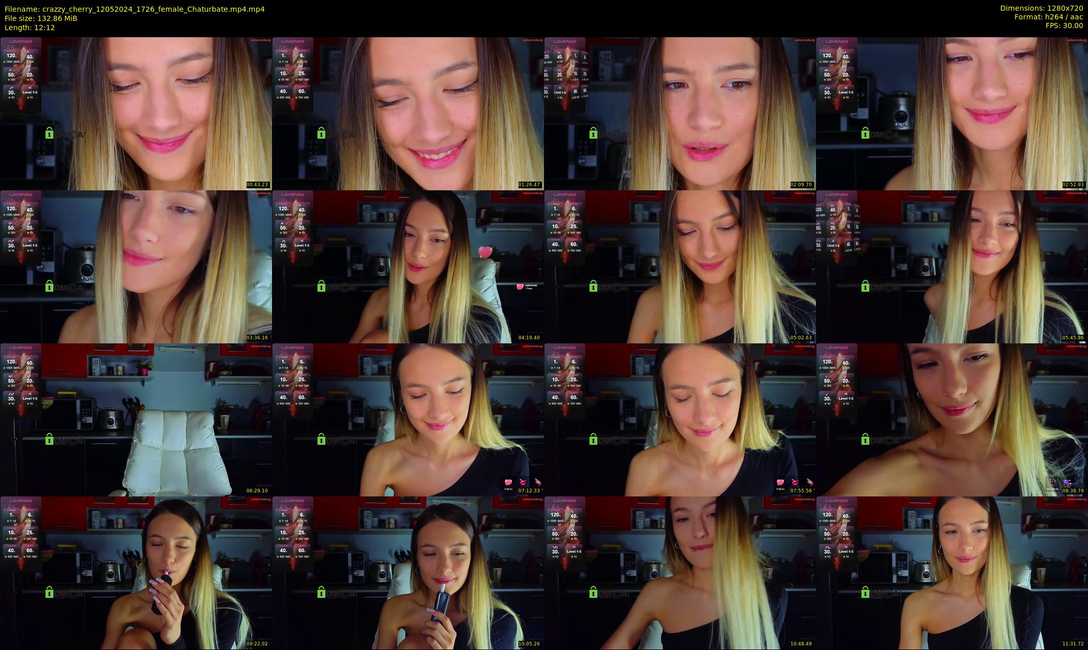 crazzy_cherry — 13 minute Chaturbate female cam show recording, 720p, May 12, 2024