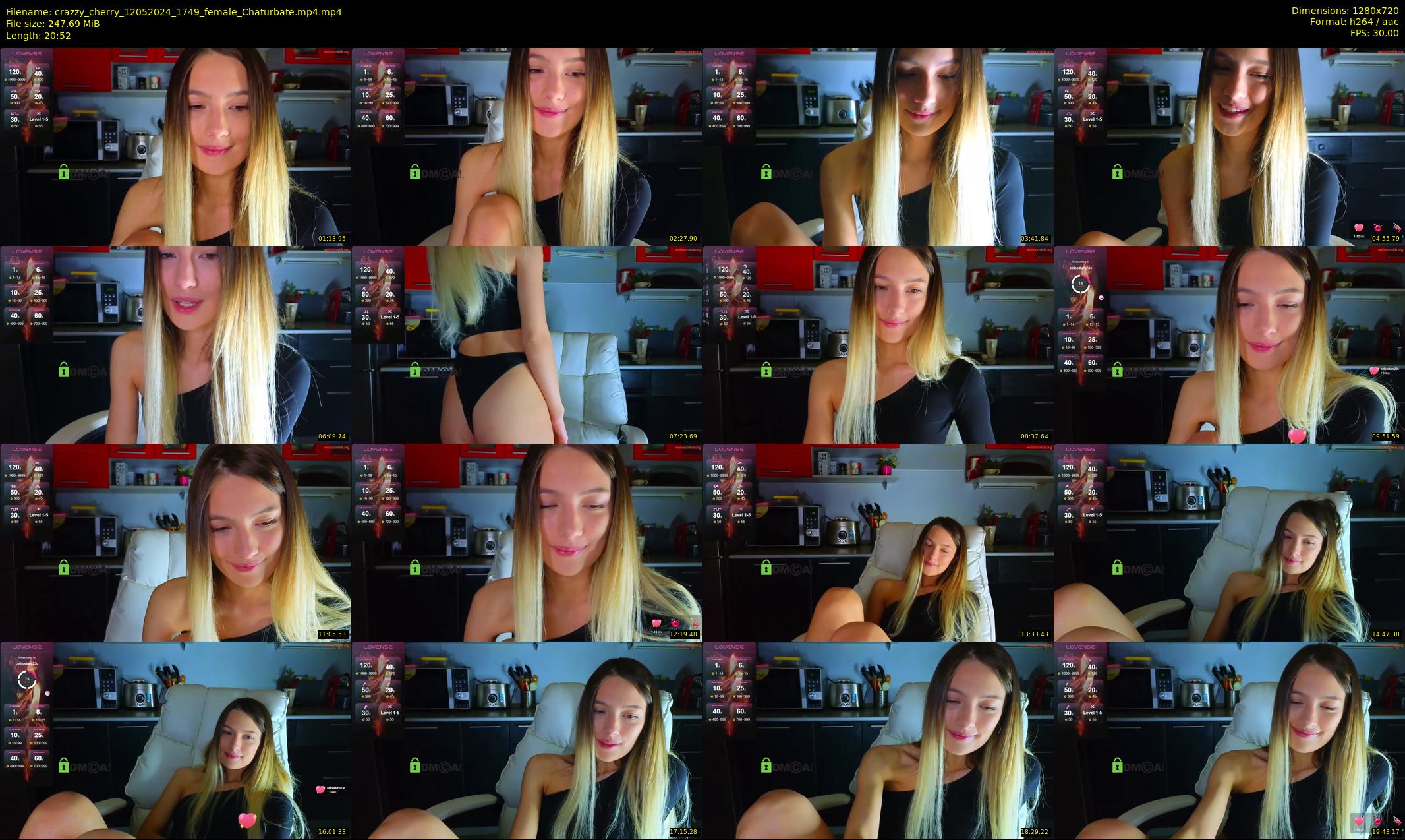 crazzy_cherry — 21 minute Chaturbate female cam show recording, 720p, May 12, 2024
