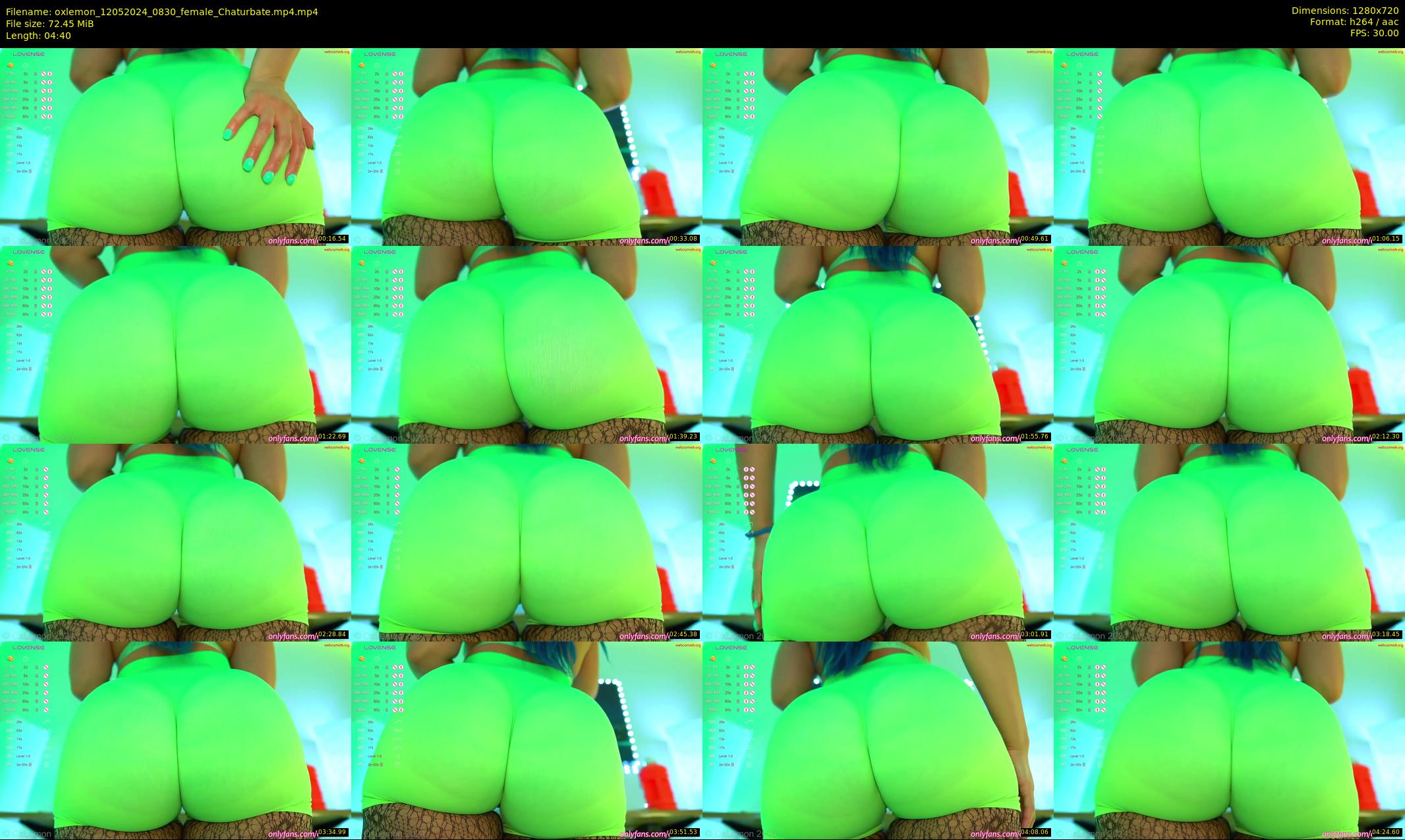 oxlemon — 5 minute Chaturbate female cam show recording, 720p, May 12, 2024