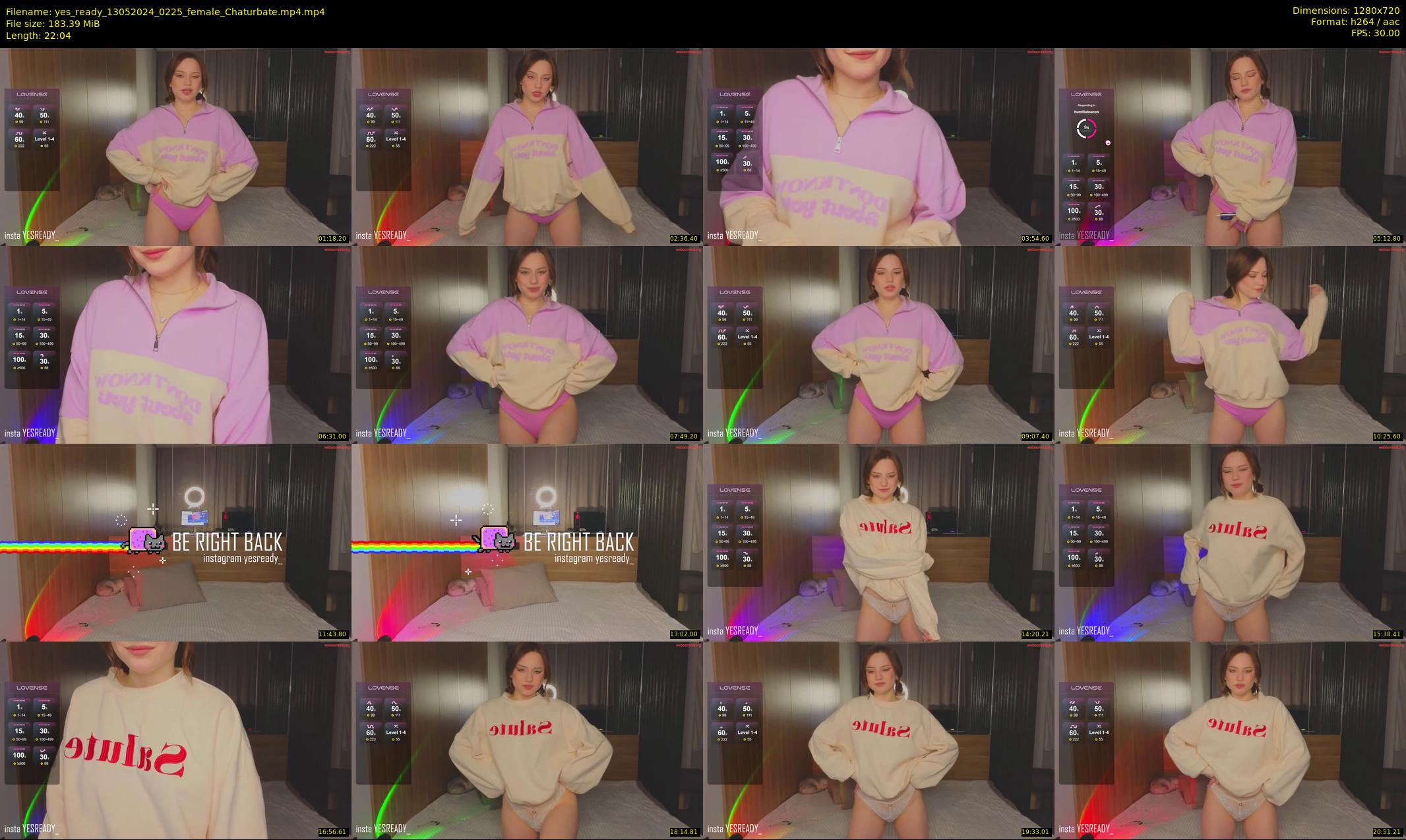 yes_ready — 23 minute Chaturbate female cam show recording, 720p, May 13, 2024