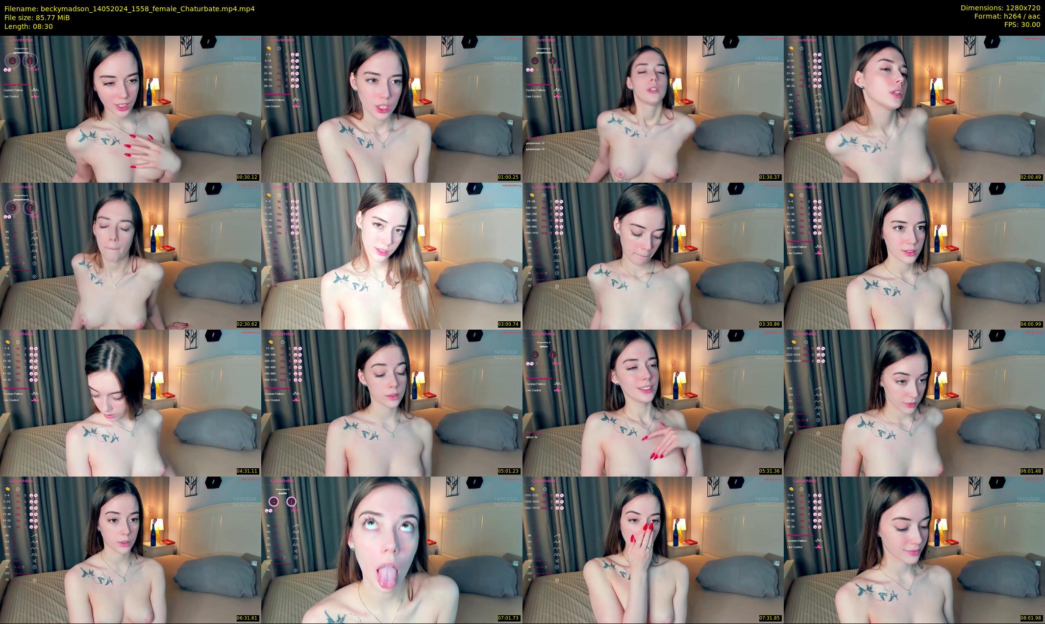 beckymadson — 9 minute Chaturbate female cam show recording, 720p, May 14, 2024