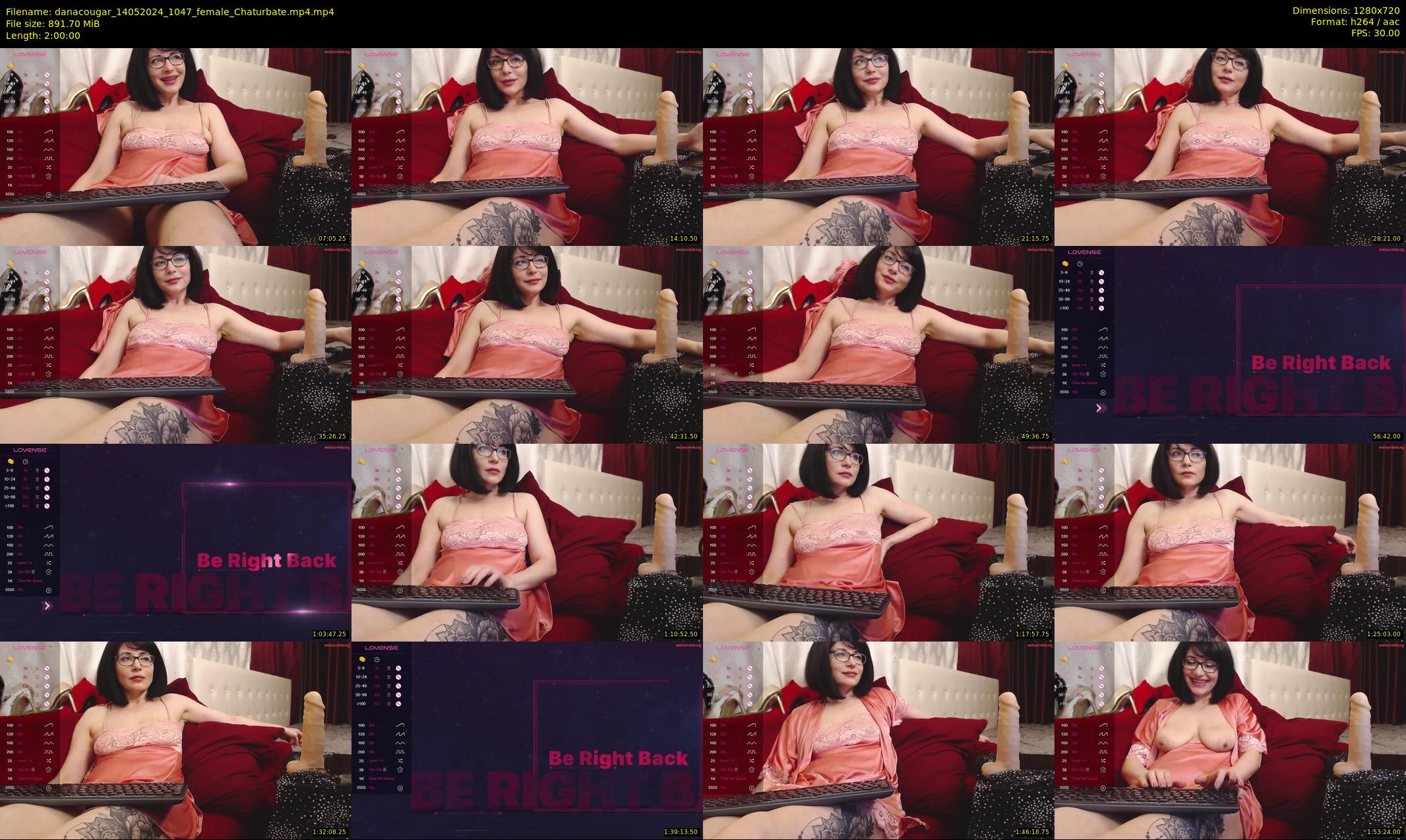 danacougar — 120 minute Chaturbate female cam show recording, 720p, May 14, 2024