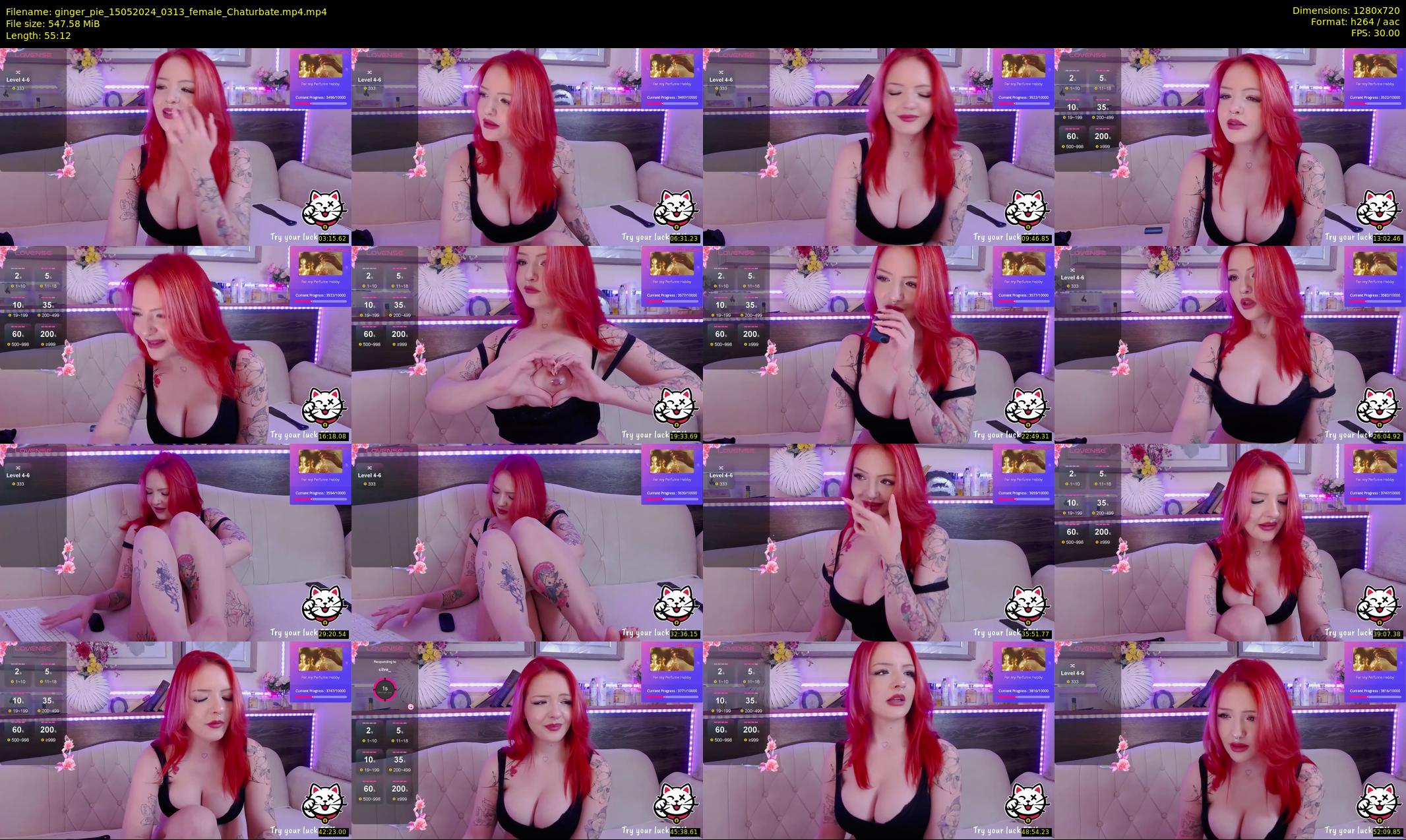 ginger_pie — 56 minute Chaturbate female cam show recording, 720p, May 15, 2024
