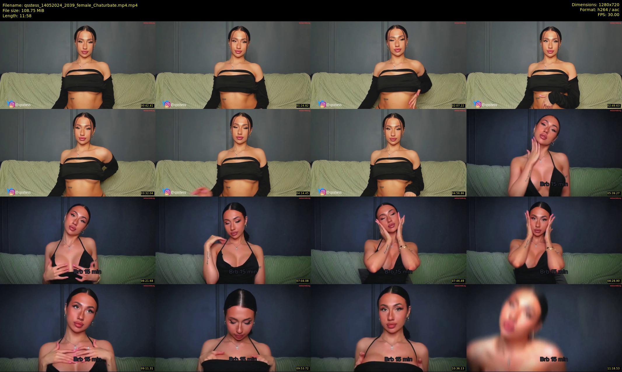 qsstess — 12 minute Chaturbate female cam show recording, 720p, May 14, 2024
