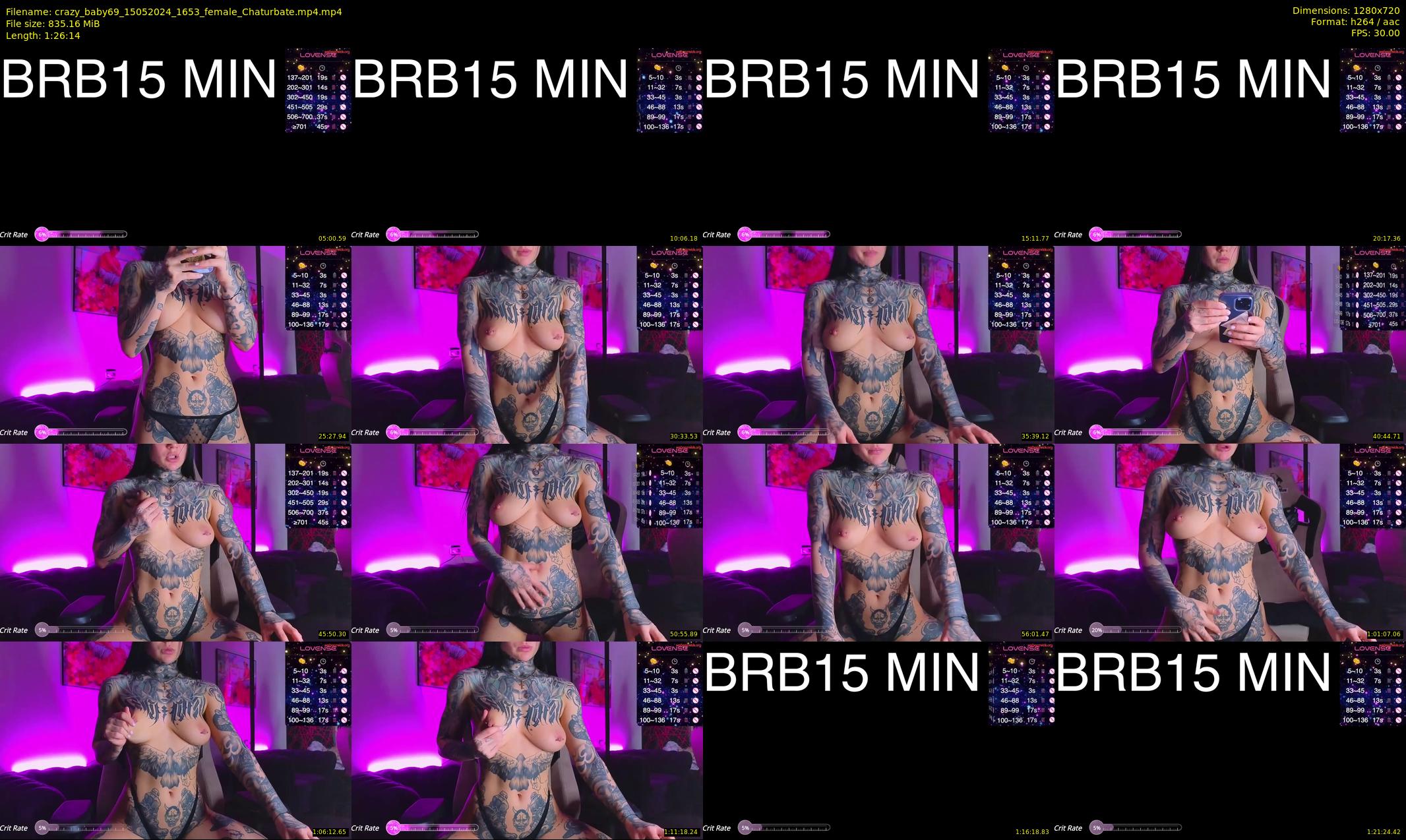 crazy_baby69 — 87 minute Chaturbate female cam show recording, 720p, May 15, 2024