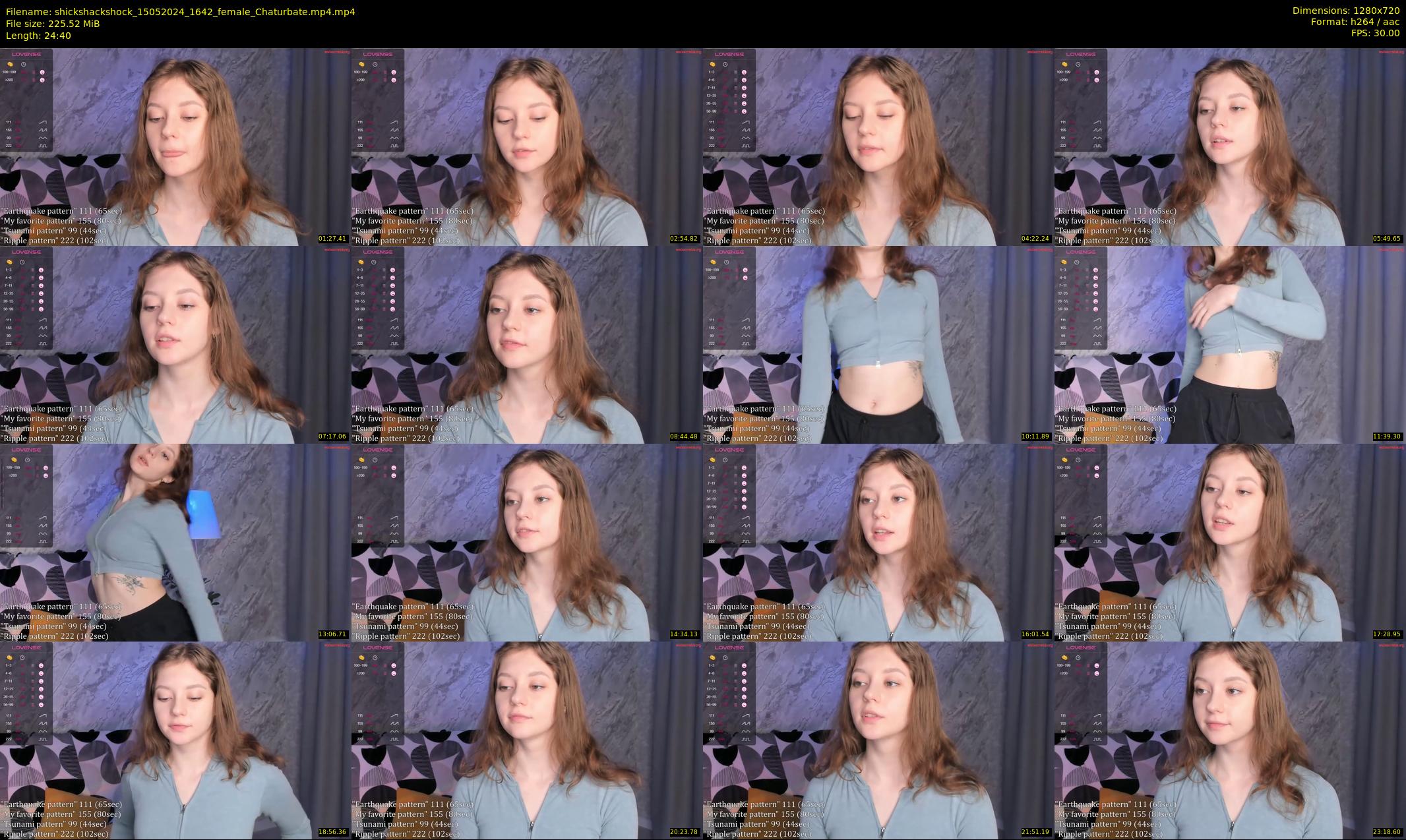shickshackshock — 25 minute Chaturbate female cam show recording, 720p, May 15, 2024