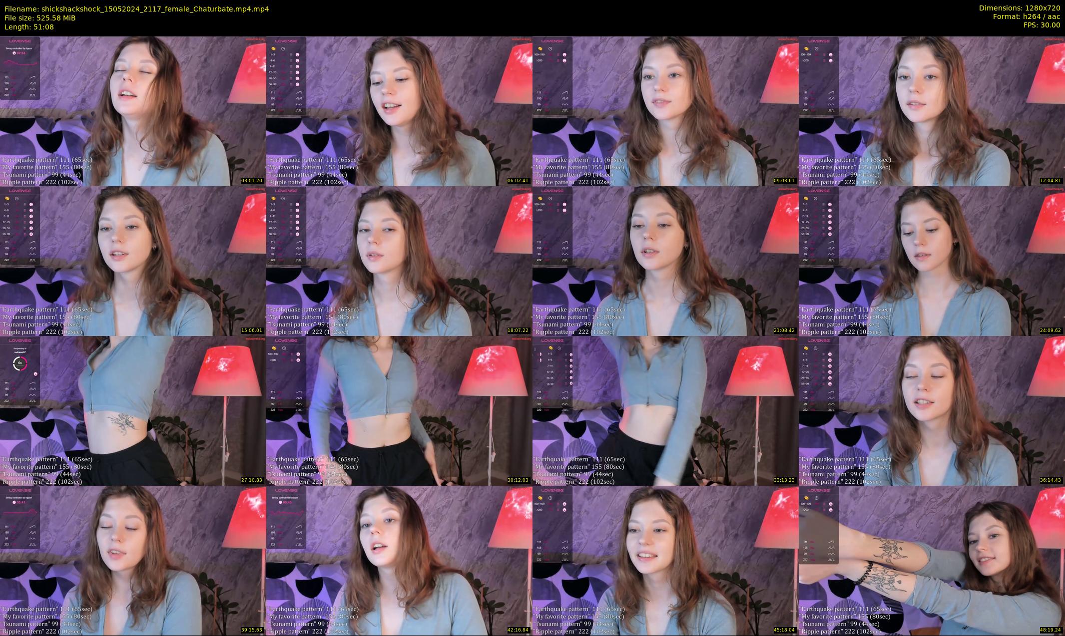 shickshackshock — 52 minute Chaturbate female cam show recording, 720p, May 15, 2024