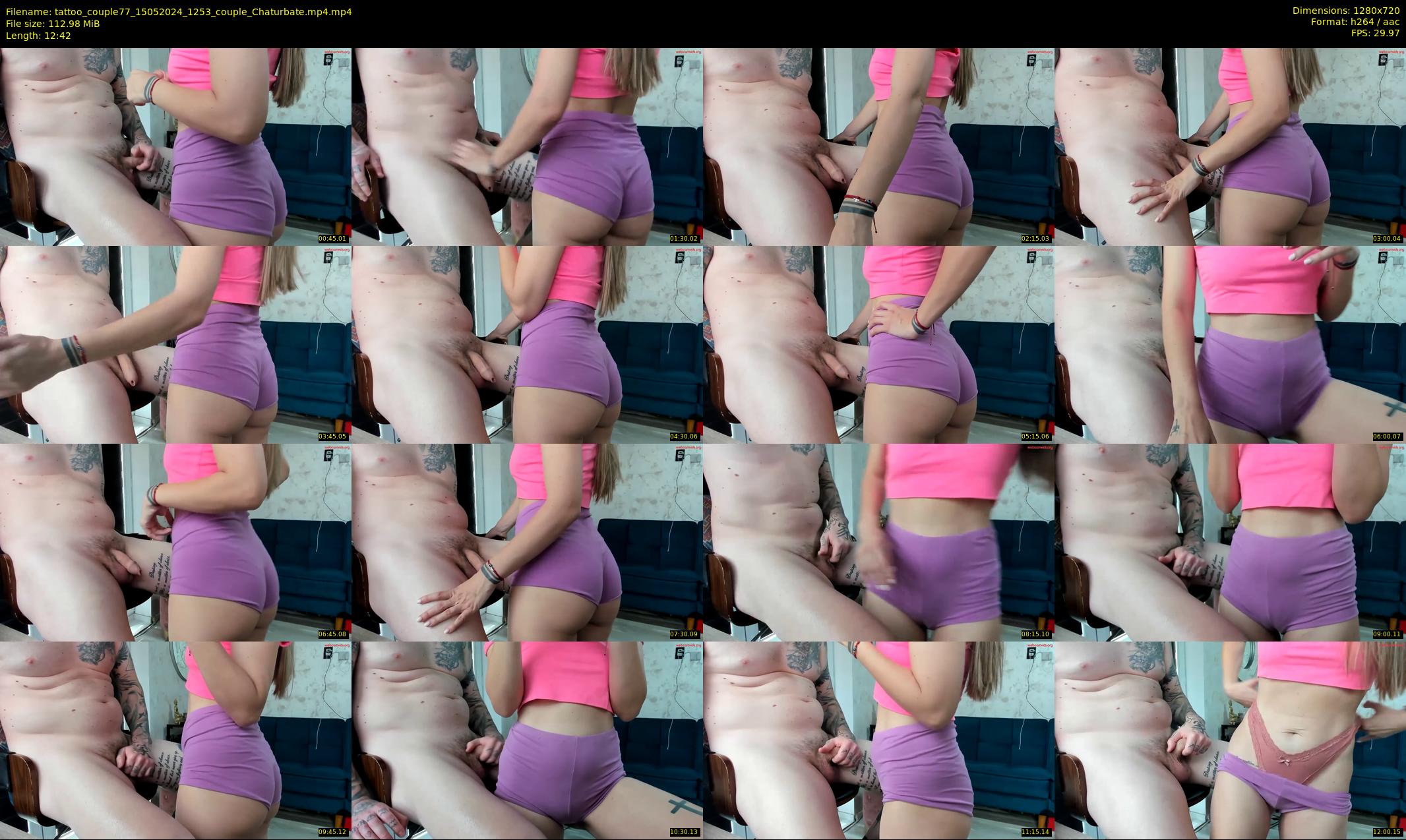 tattoo_couple77 — 13 minute Chaturbate couple cam show recording, 720p, May 15, 2024