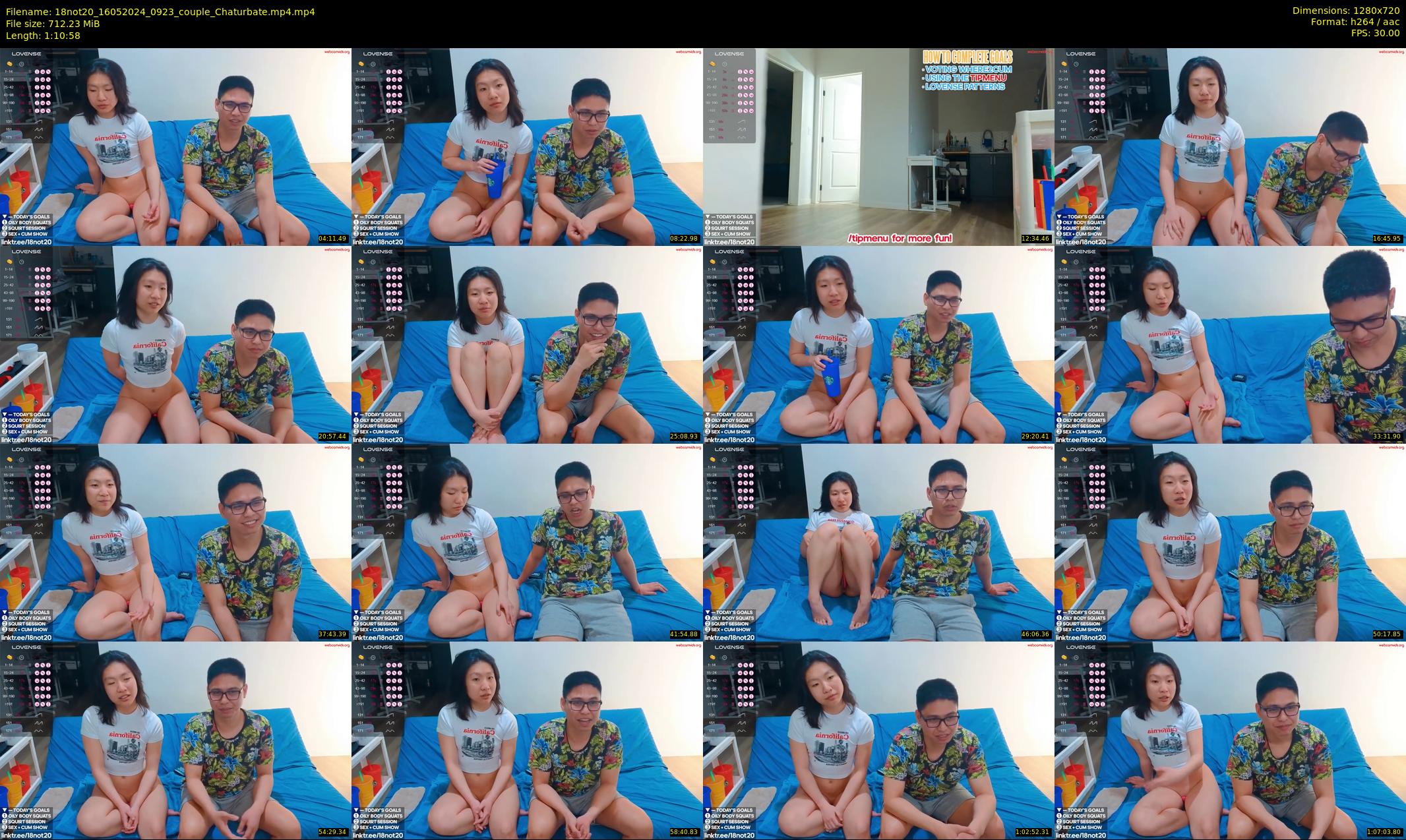 18not20 — 71 minute Chaturbate couple cam show recording, 720p, May 16, 2024
