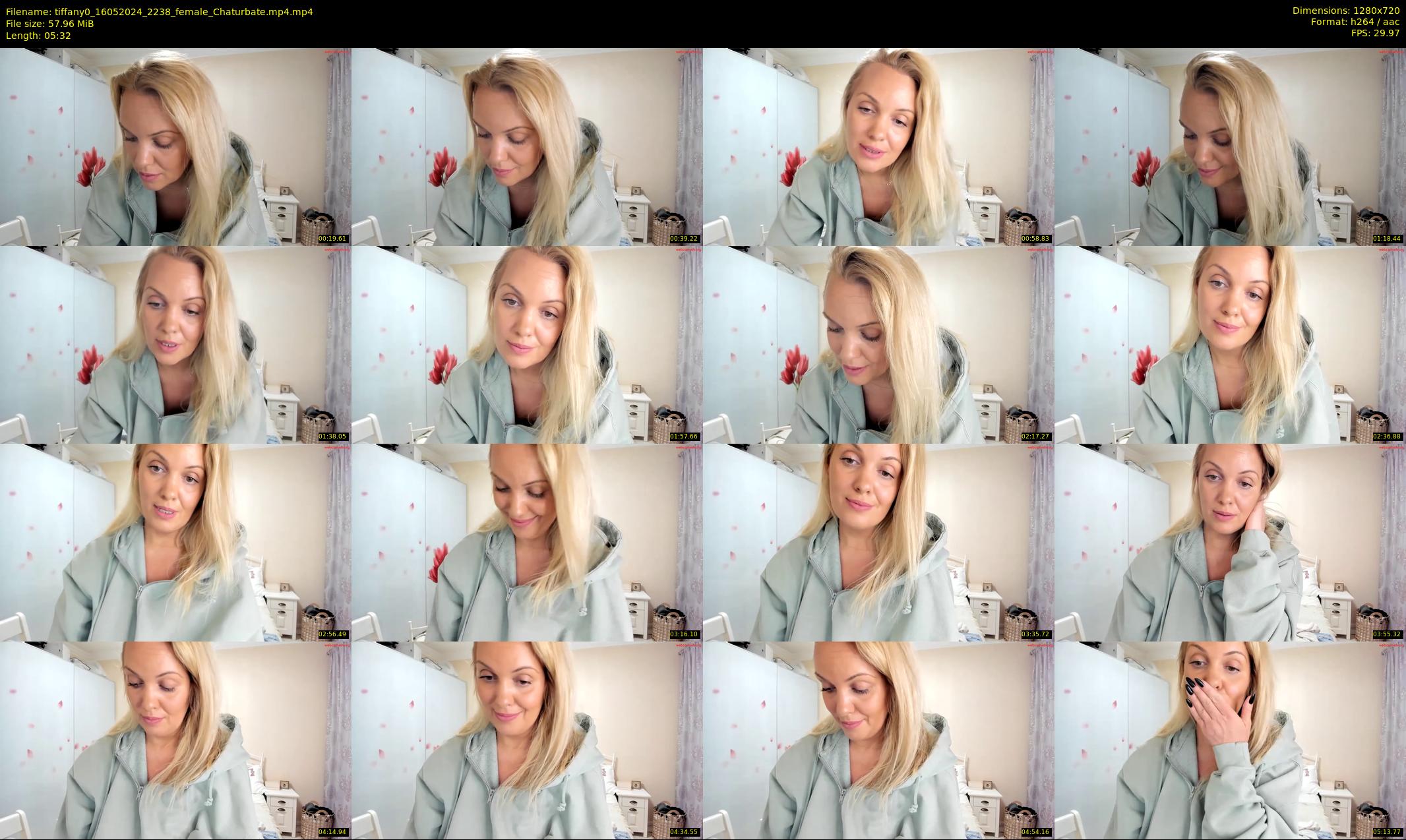tiffany0 — 6 minute Chaturbate female cam show recording, 720p, May 16, 2024