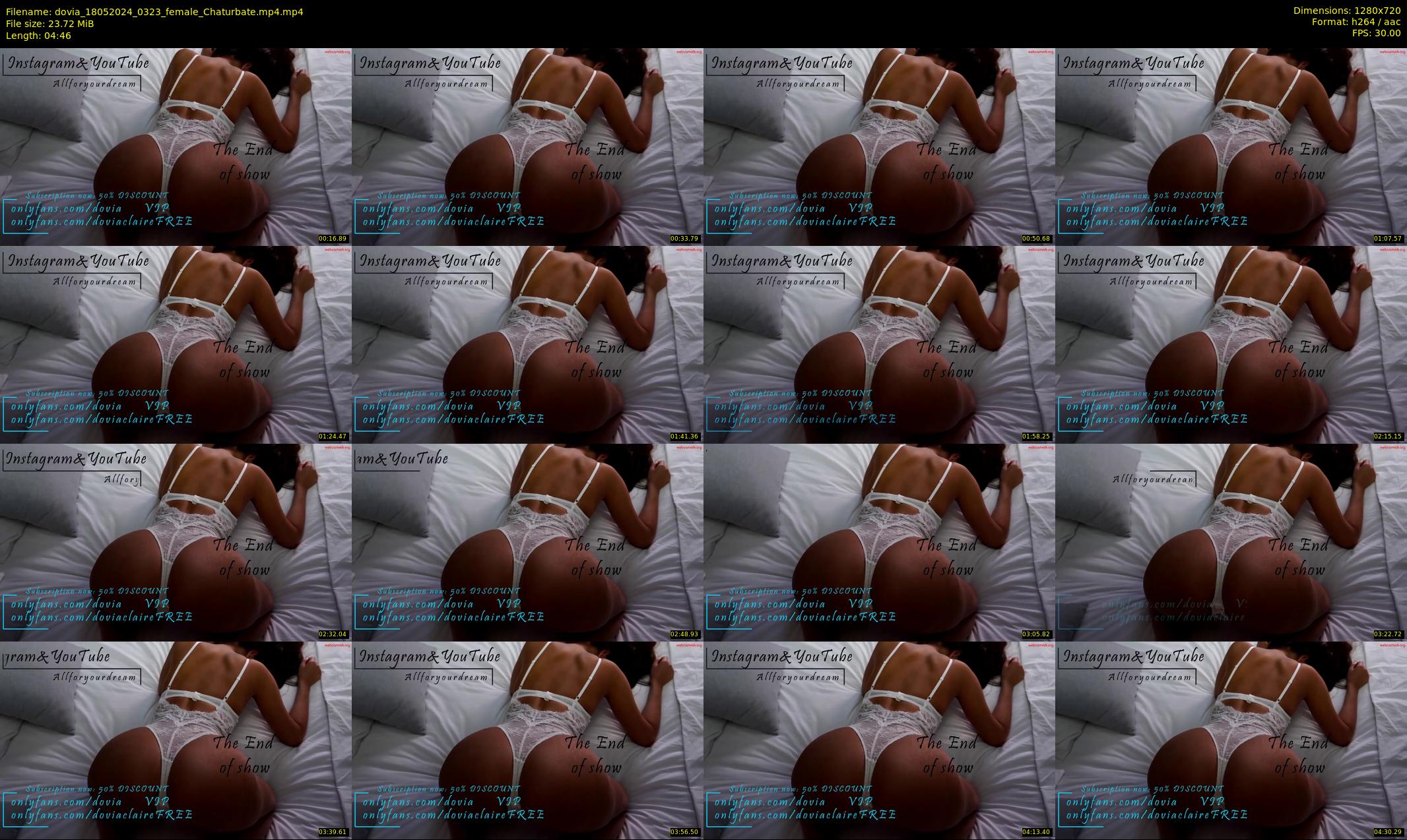 dovia — 5 minute Chaturbate female cam show recording, 720p, May 18, 2024
