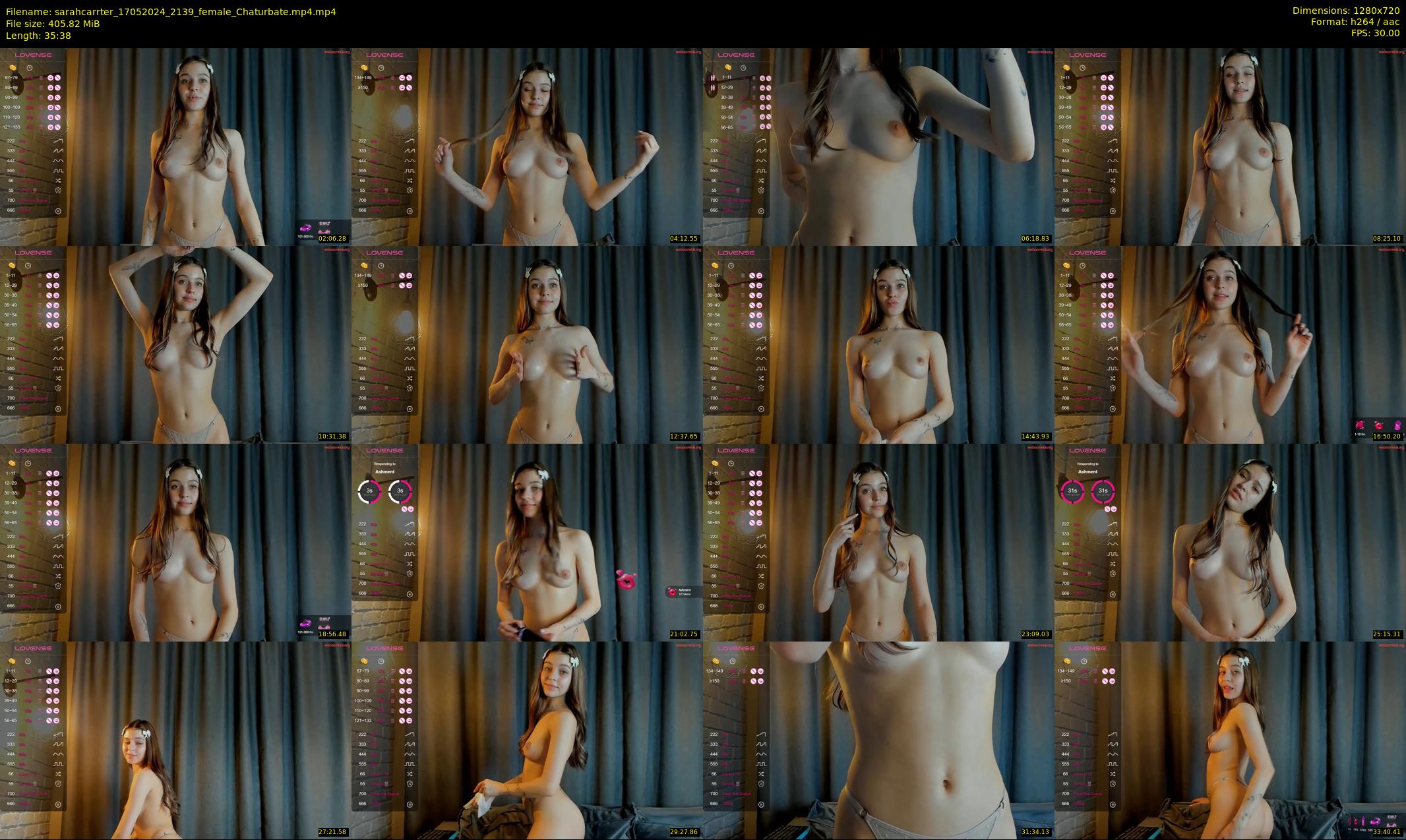 sarahcarrter — 36 minute Chaturbate female cam show recording, 720p, May 17, 2024