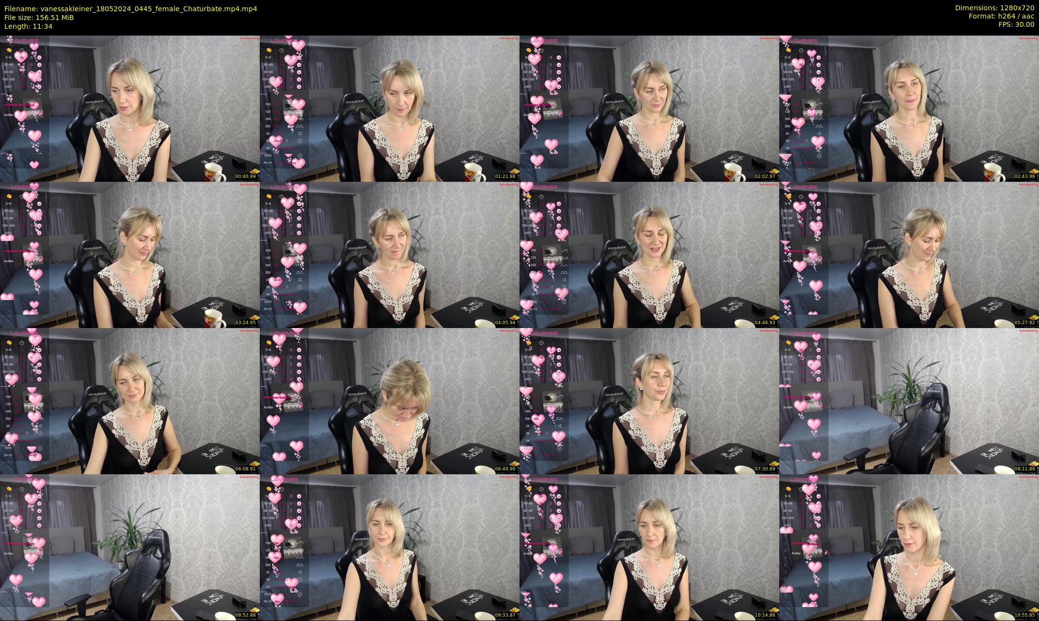 vanessakleiner — 12 minute Chaturbate female cam show recording, 720p, May 18, 2024