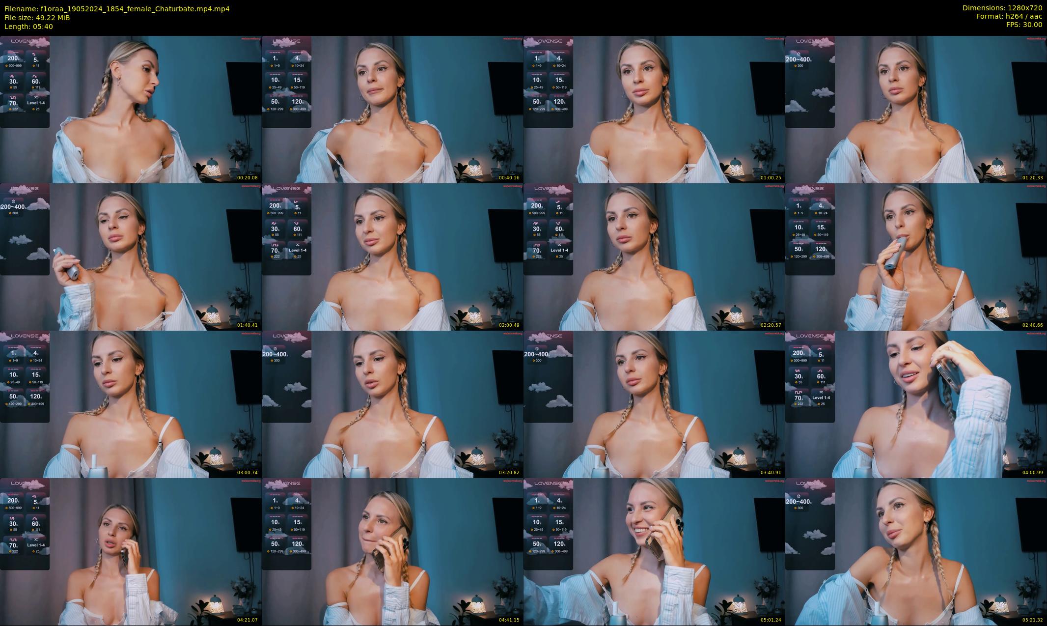 f1oraa — 6 minute Chaturbate female cam show recording, 720p, May 19, 2024