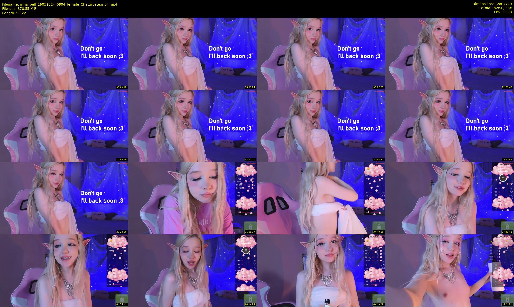 irma_bell — 54 minute Chaturbate female cam show recording, 720p, May 19, 2024
