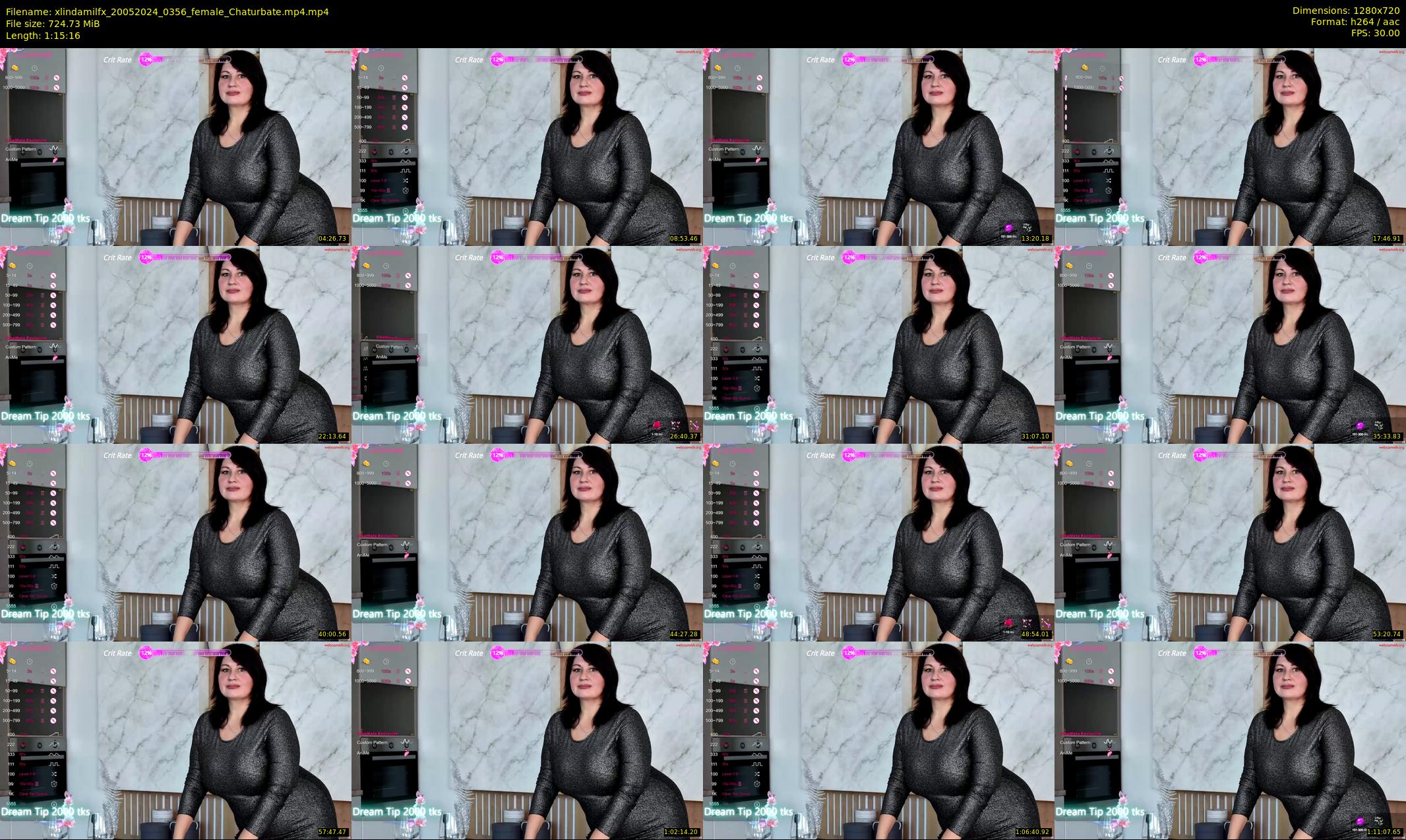 xlindamilfx — 76 minute Chaturbate female cam show recording, 720p, May 20, 2024