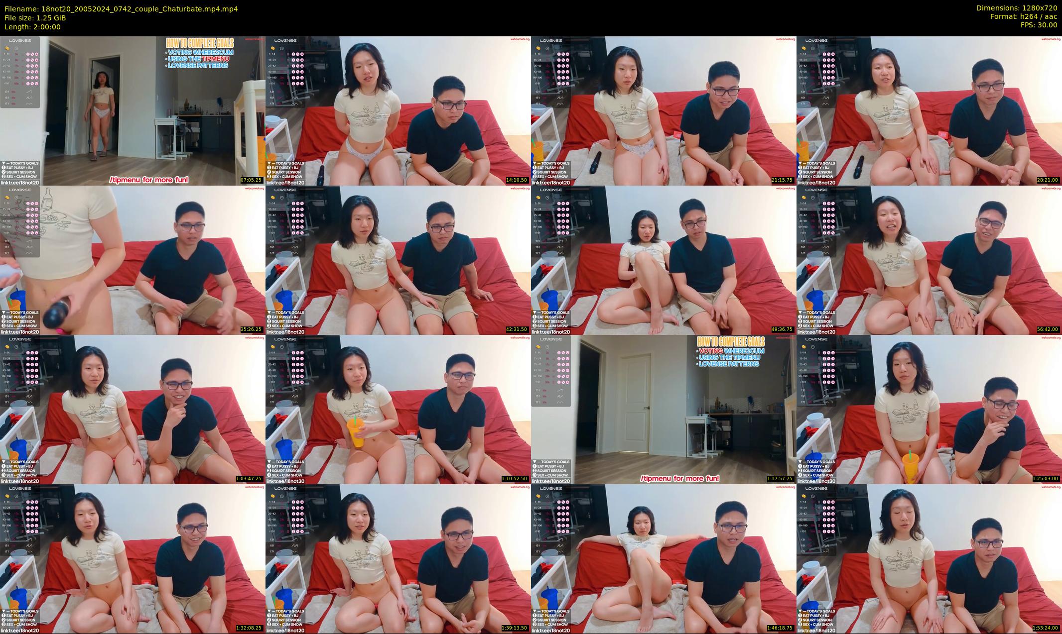 18not20 — 120 minute Chaturbate couple cam show recording, 720p, May 20, 2024