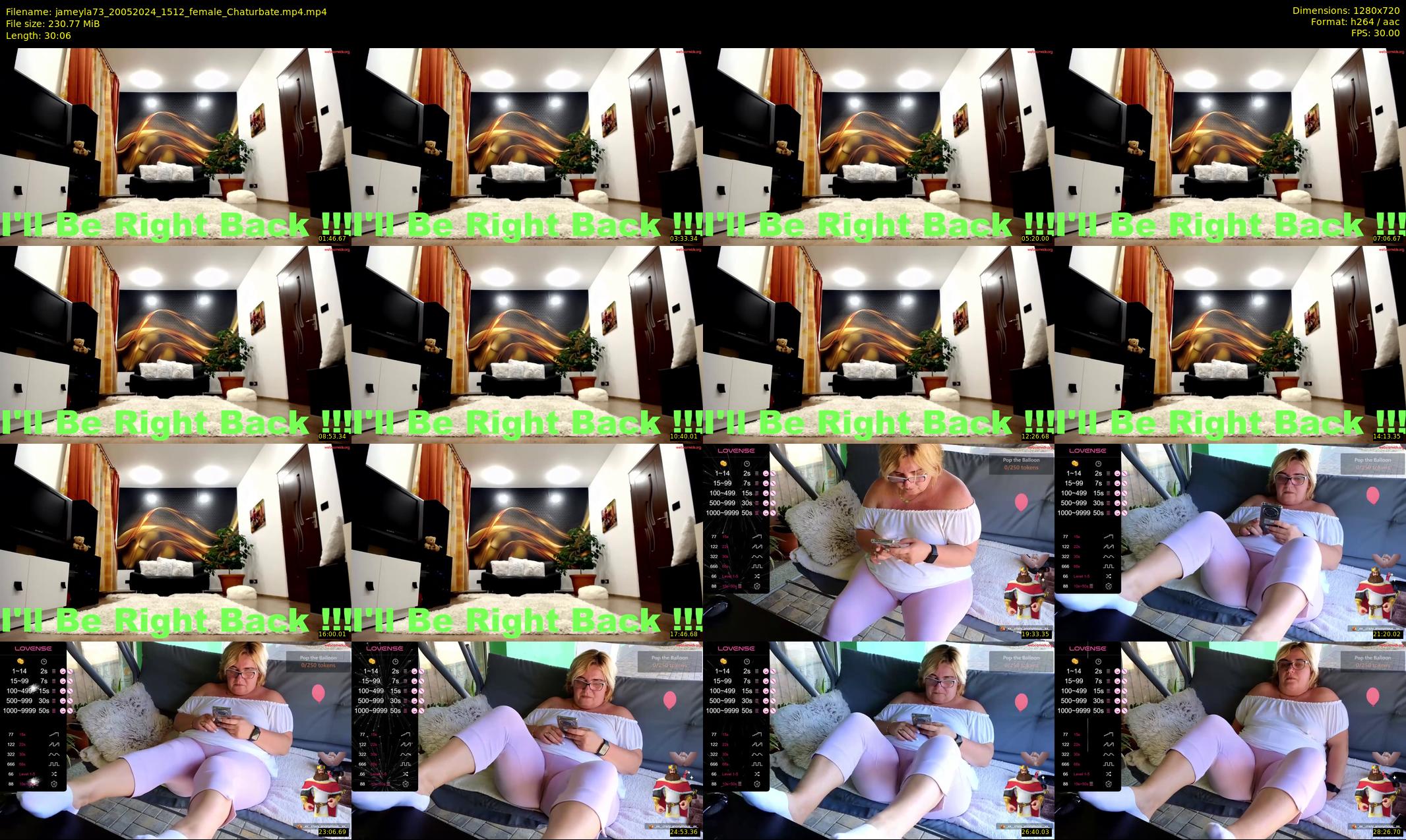 jameyla73 — 31 minute Chaturbate female cam show recording, 720p, May 20, 2024