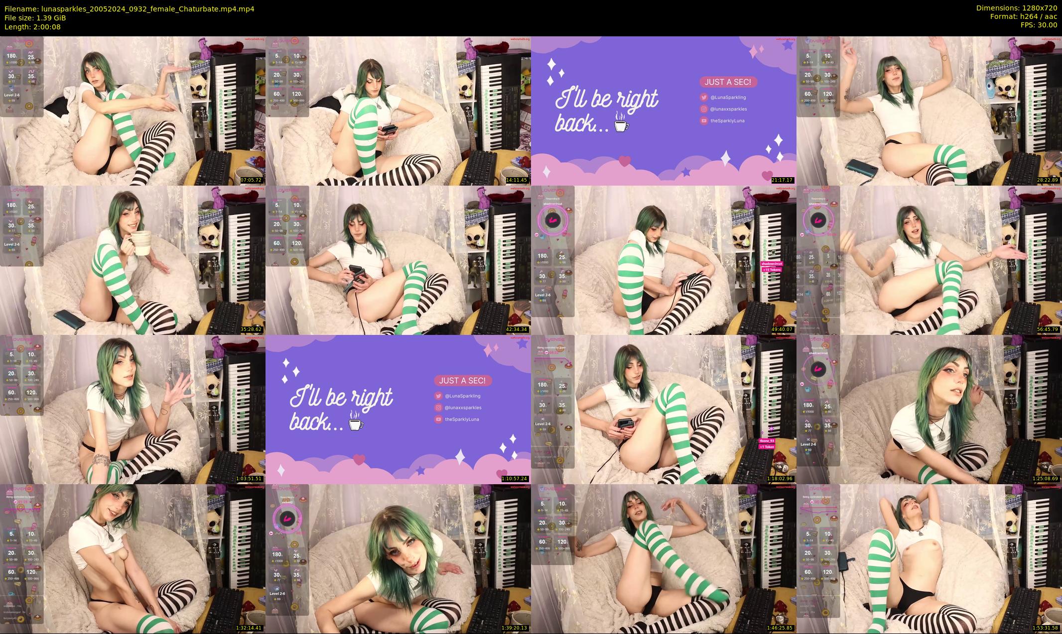 lunasparkles — 121 minute Chaturbate female cam show recording, 720p, May 20, 2024