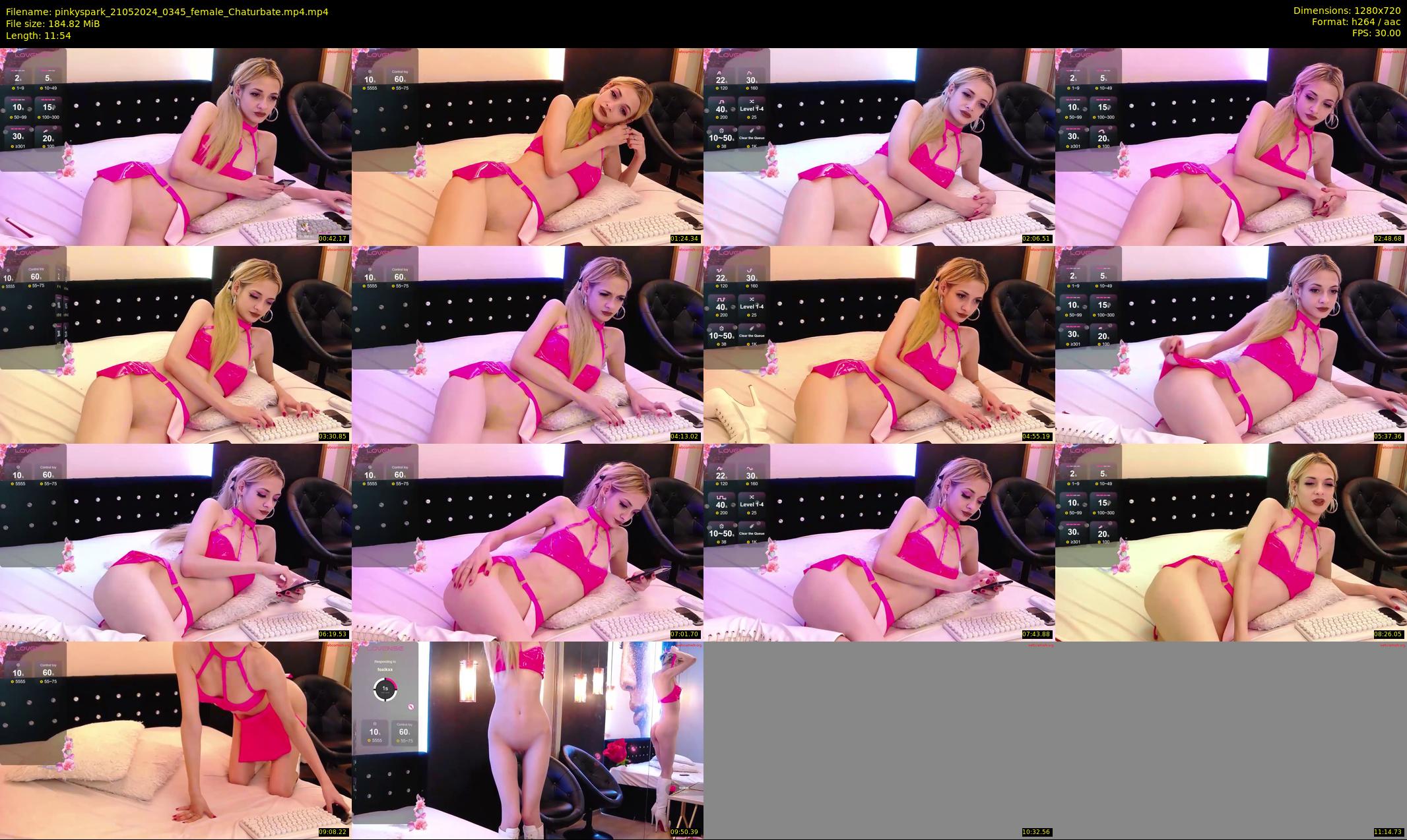 pinkyspark — 12 minute Chaturbate female cam show recording, 720p, May 21, 2024