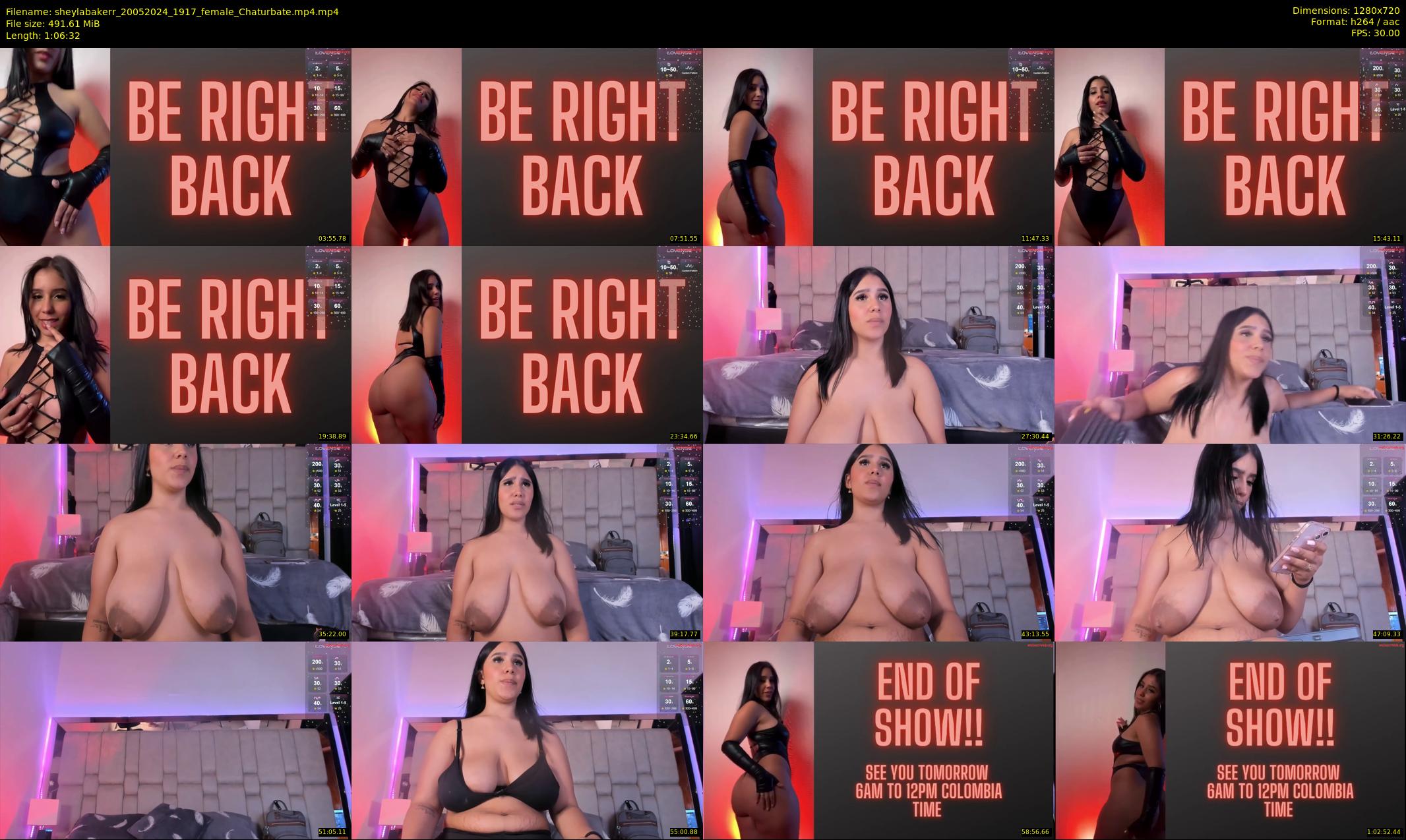 sheylabakerr — 67 minute Chaturbate female cam show recording, 720p, May 20, 2024
