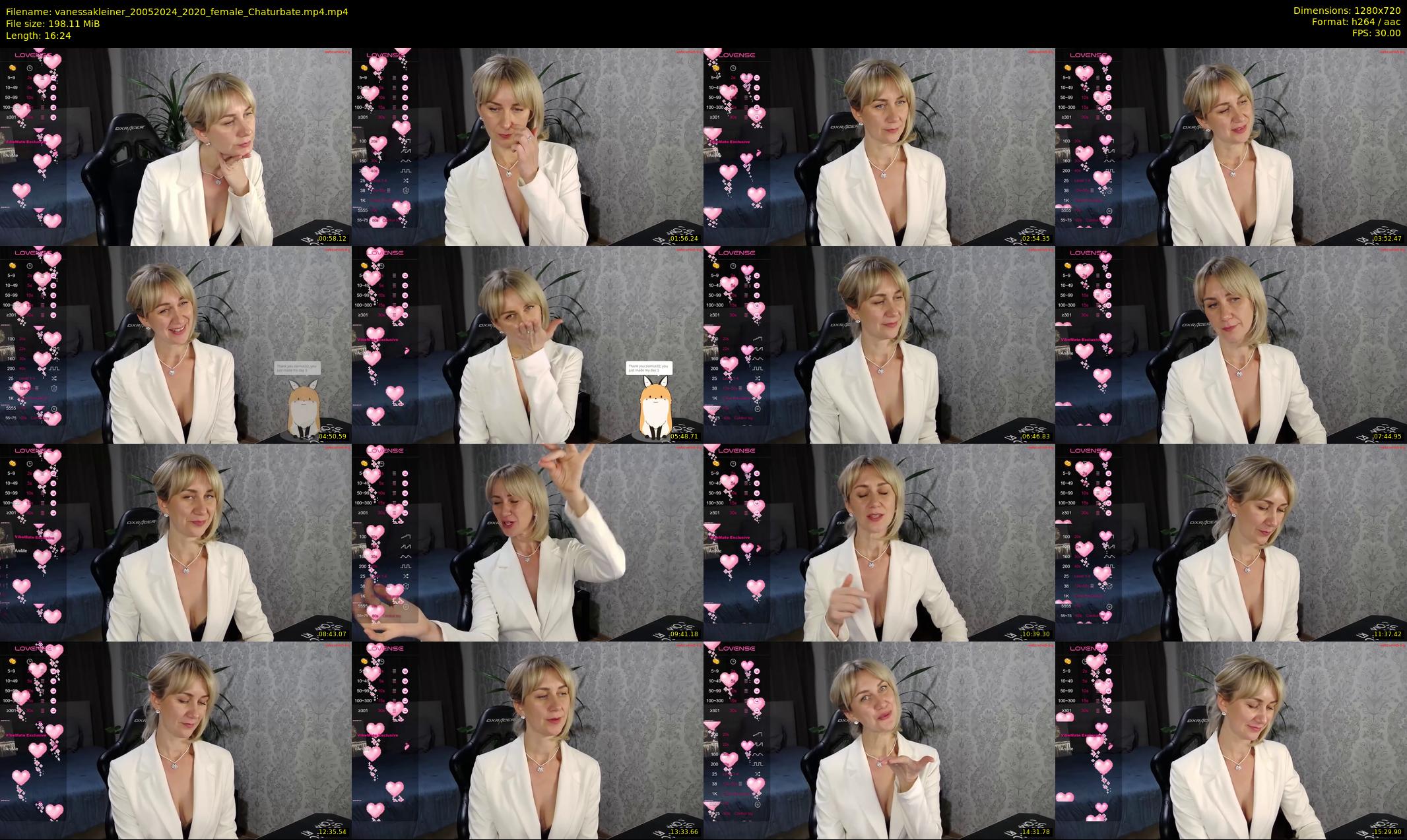 vanessakleiner — 17 minute Chaturbate female cam show recording, 720p, May 20, 2024