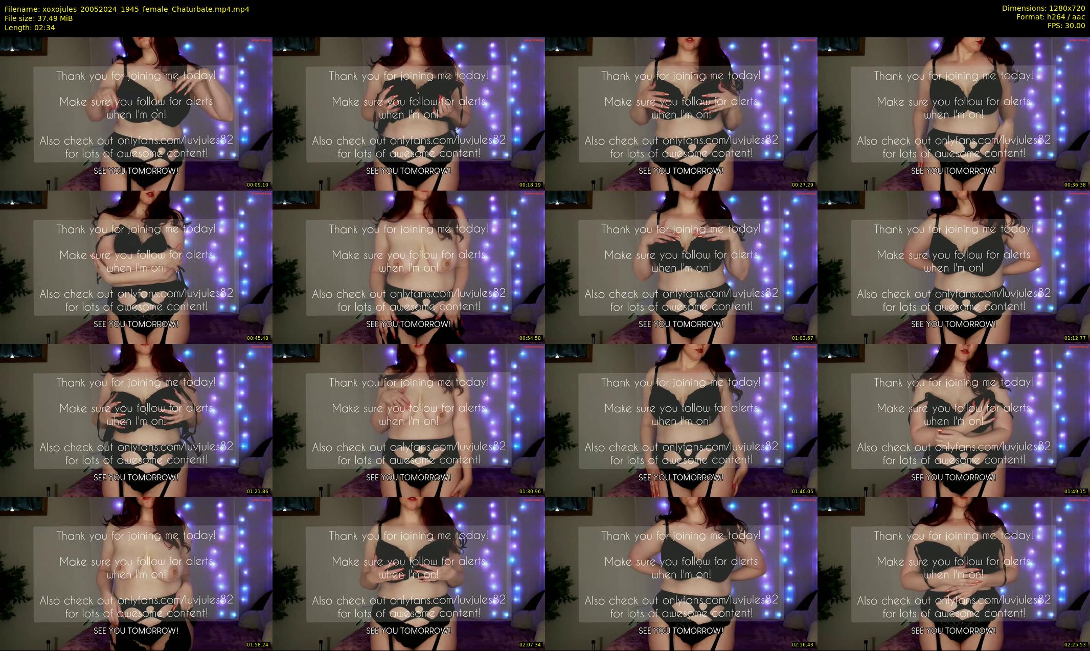 xoxojules — 3 minute Chaturbate female cam show recording, 720p, May 20, 2024