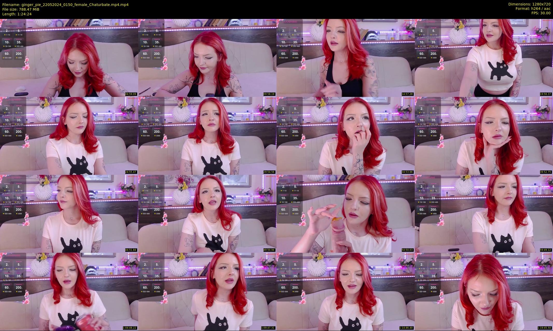 ginger_pie — 85 minute Chaturbate female cam show recording, 720p, May 22, 2024