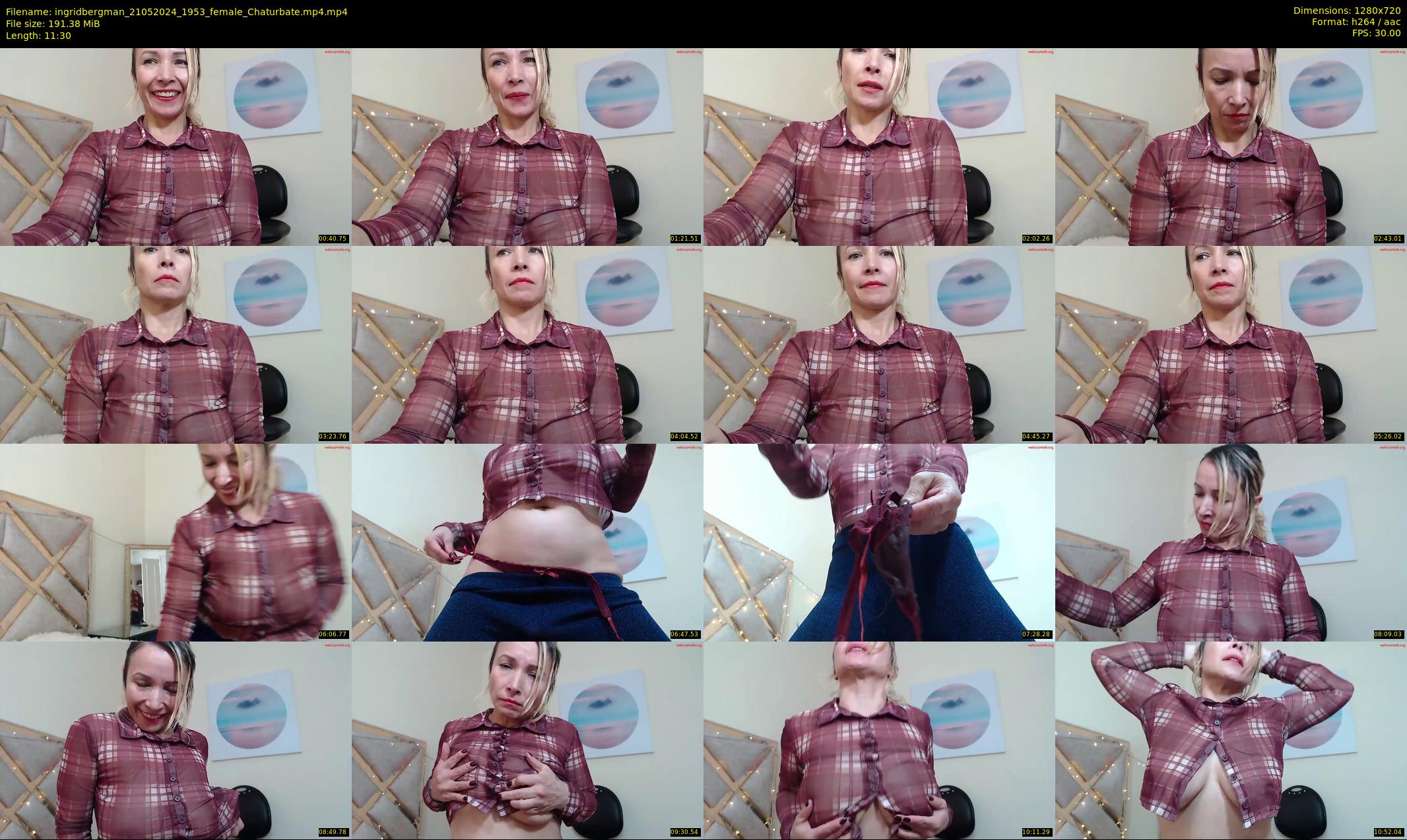 ingridbergman — 12 minute Chaturbate female cam show recording, 720p, May 21, 2024