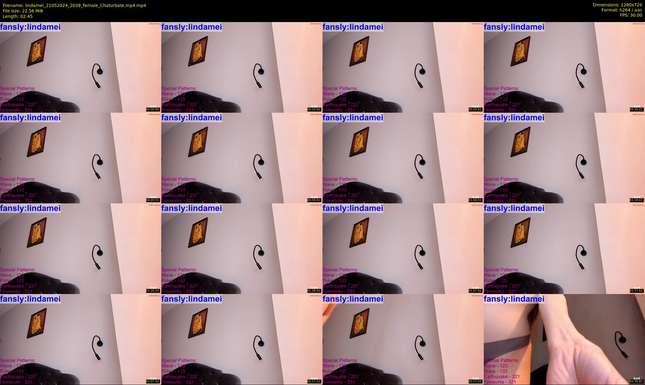 lindamei — 3 minute Chaturbate female cam show recording, 720p, May 21, 2024